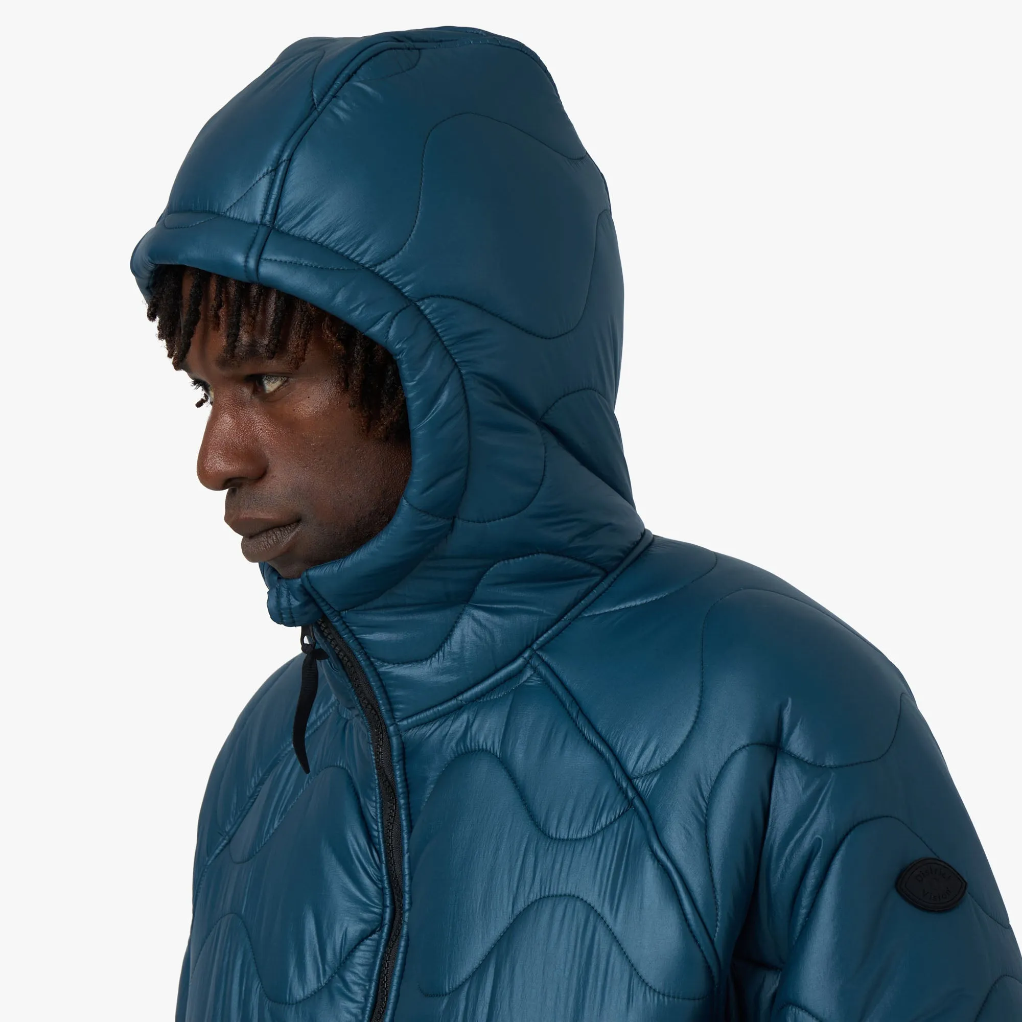 District Vision Quilted Fleece Lined Hooded Jacket / Dusk Stylish Outer Layer
