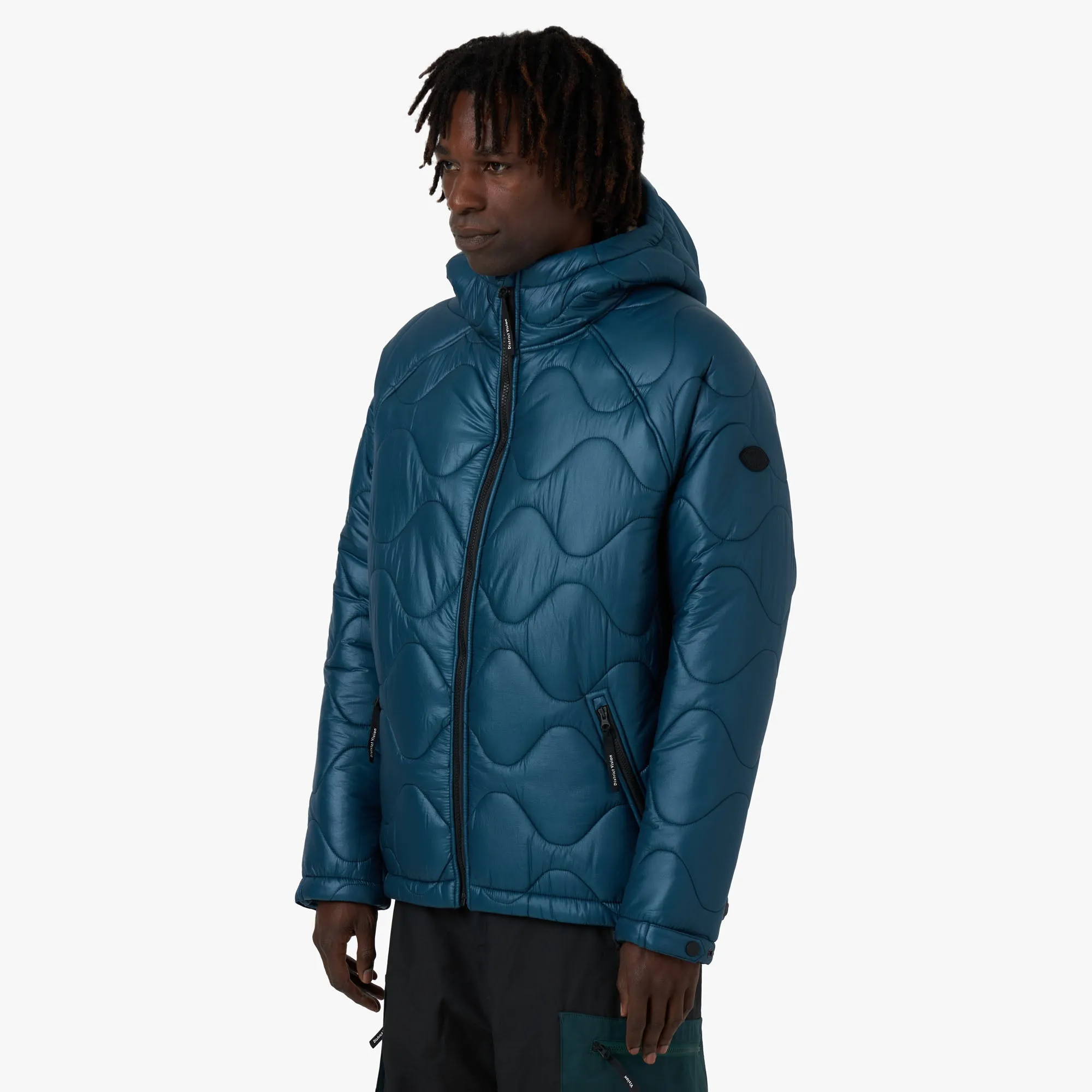 Compact Packable Feature District Vision Quilted Fleece Lined Hooded Jacket / Dusk