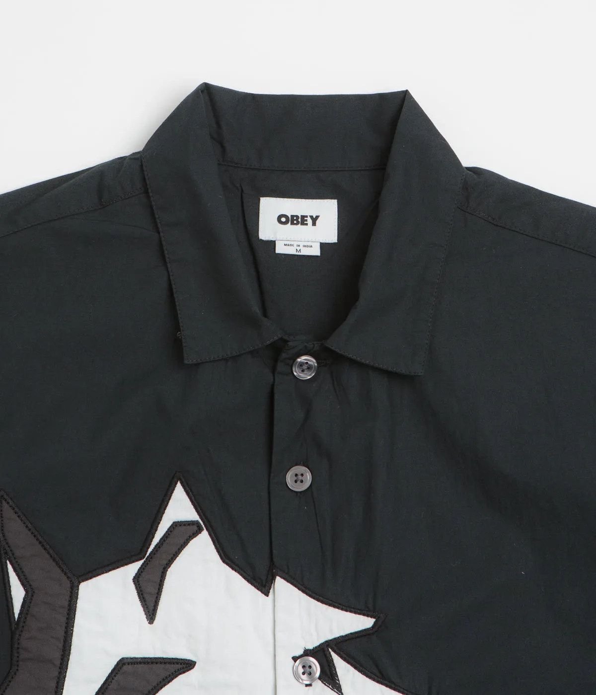Obey Beau Short Sleeve Shirt - Black Multi Subtle Print Petite Fit