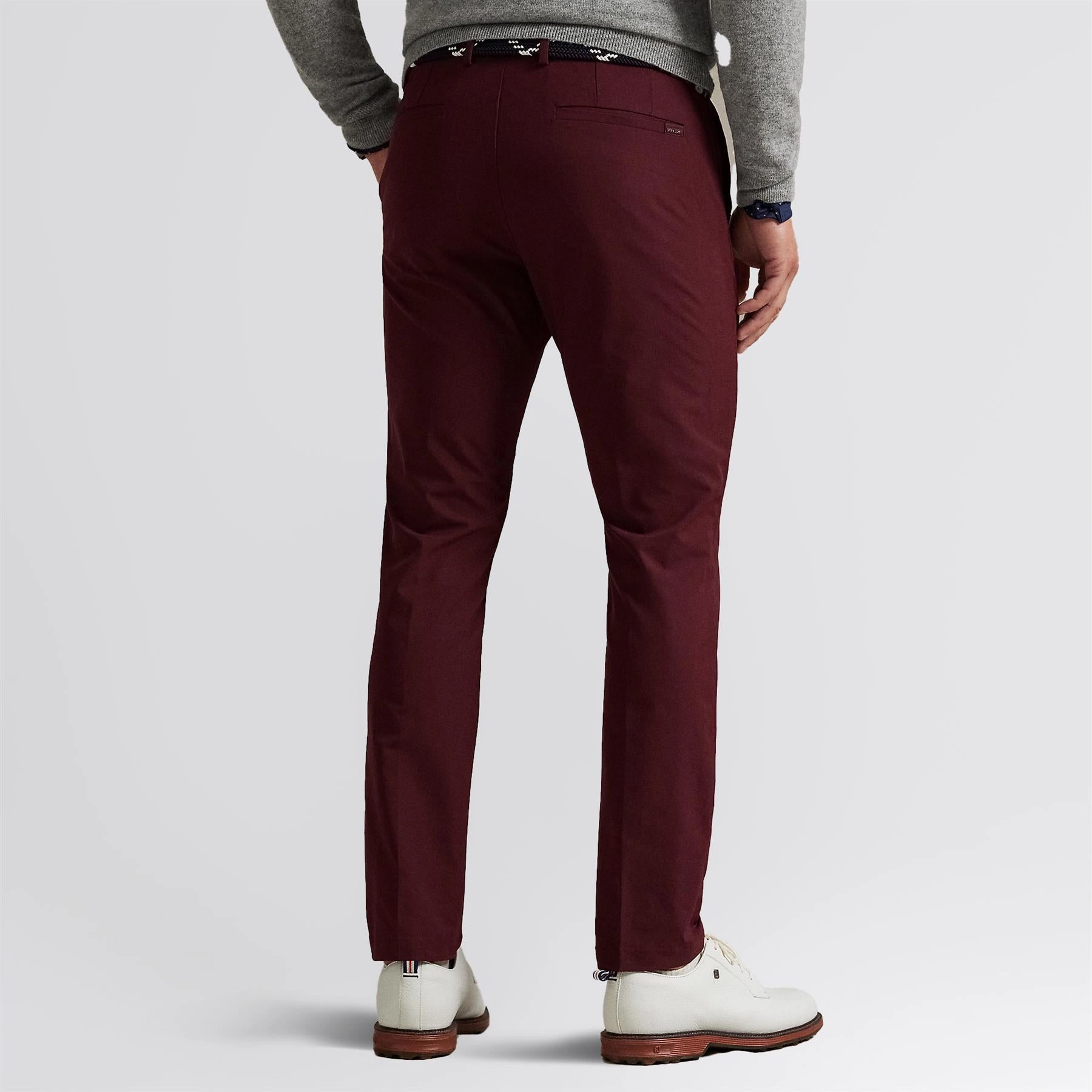 RLX Slim Fit Performance Trousers Rich Ruby Bold Design StainResistantCoating