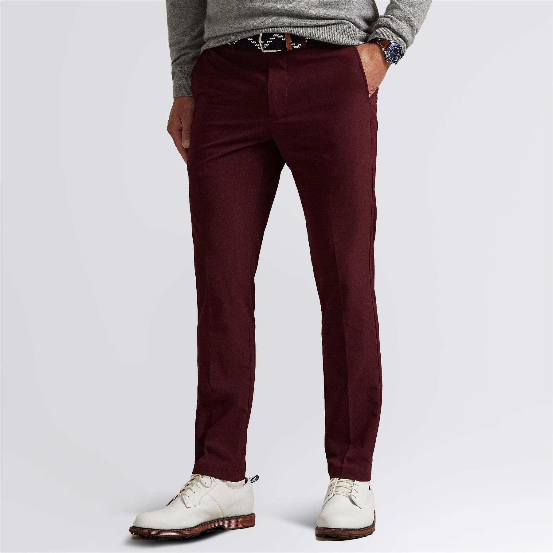NonBindingWaistline Adjustable Closure RLX Slim Fit Performance Trousers Rich Ruby