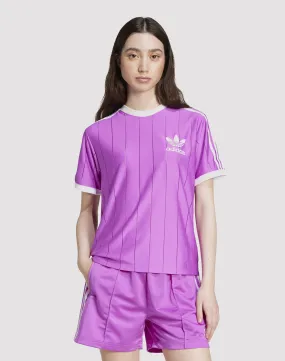 Adidas Adicolor 3-Stripes Purple/White Tee AbrasionResistantFabric