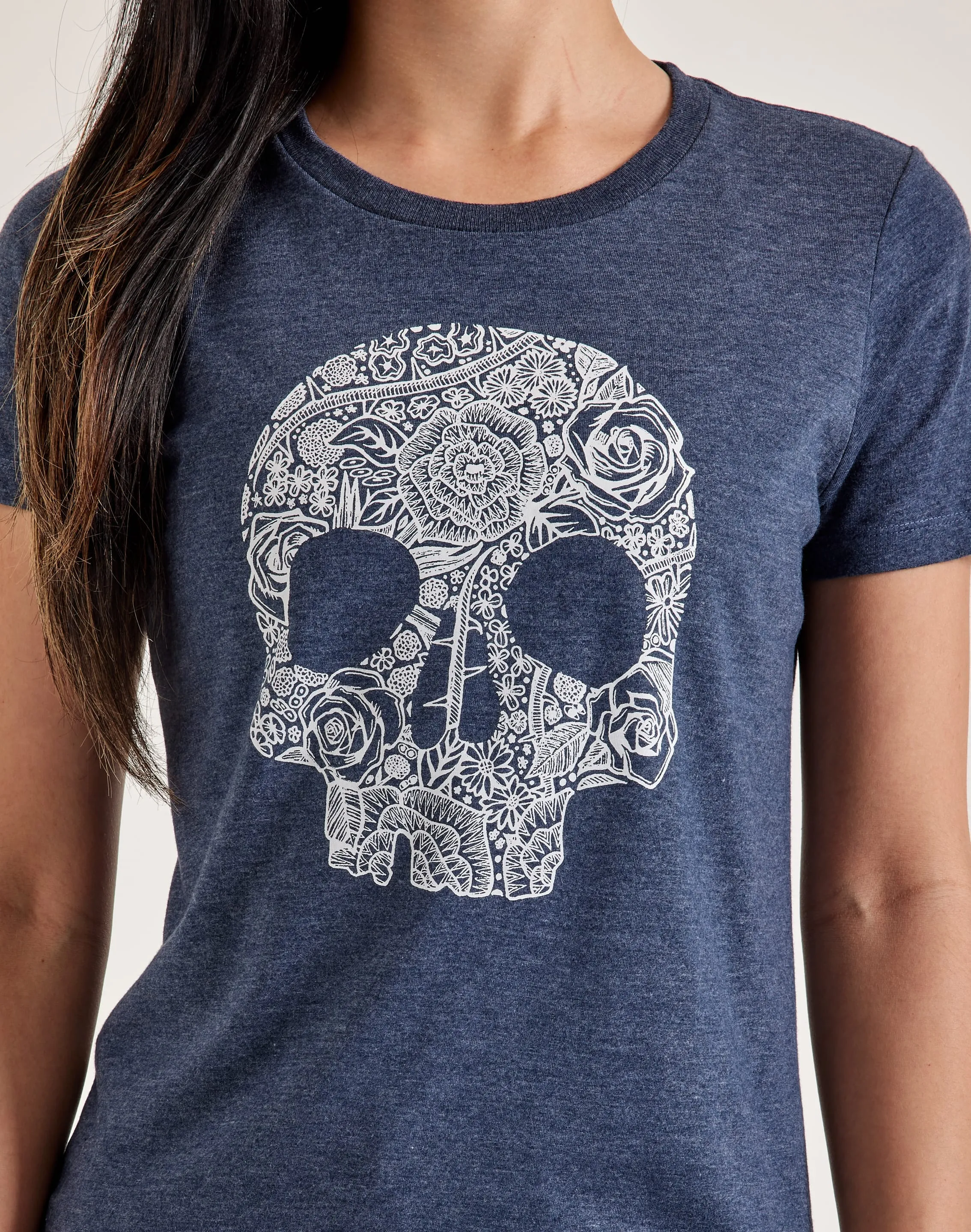 LA Pop Art Flower Skull Tee Trend Glow EcoFriendlyProduction