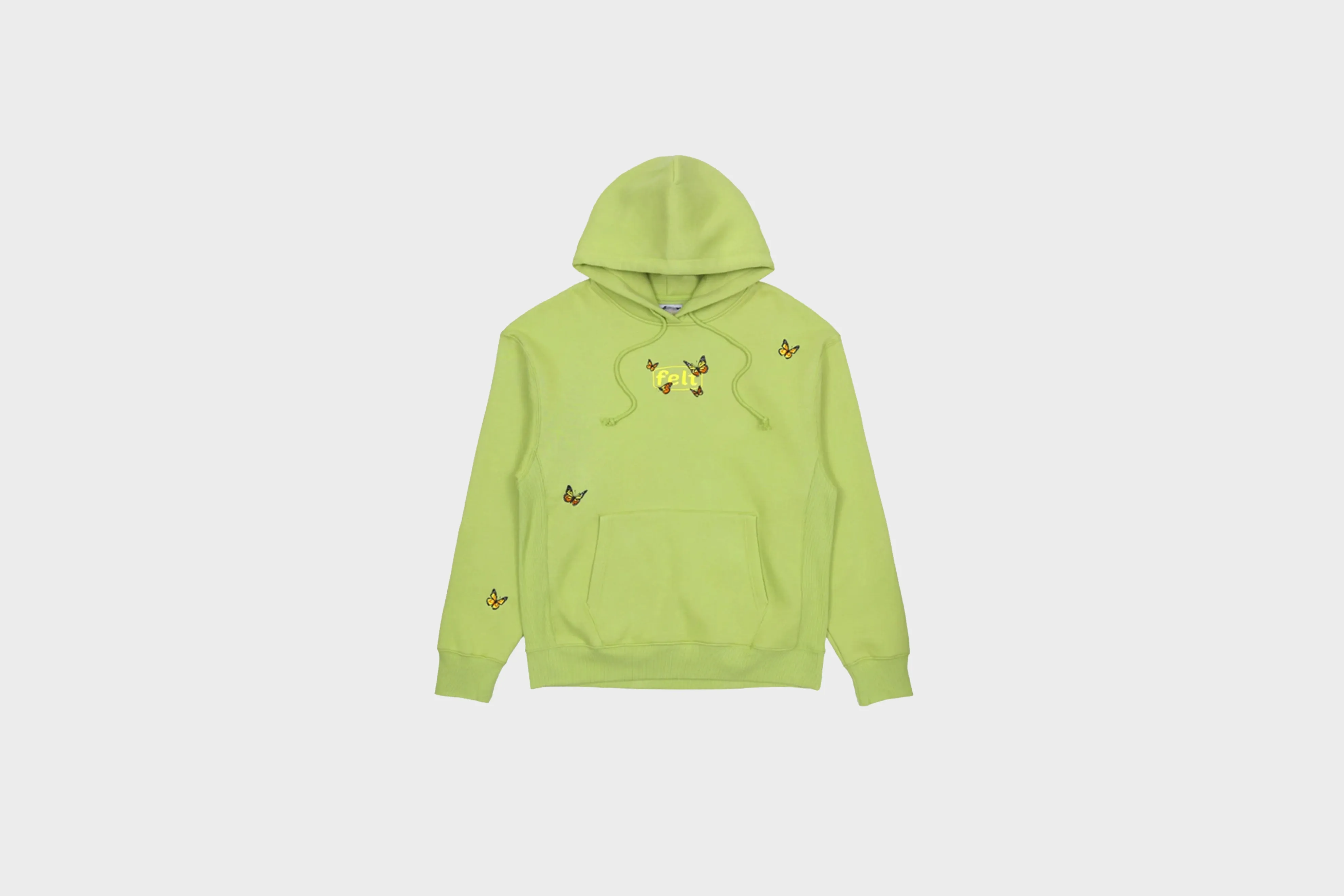Organic Cotton Certification Felt - Butterfly Embroidered Hoodie (Sage)