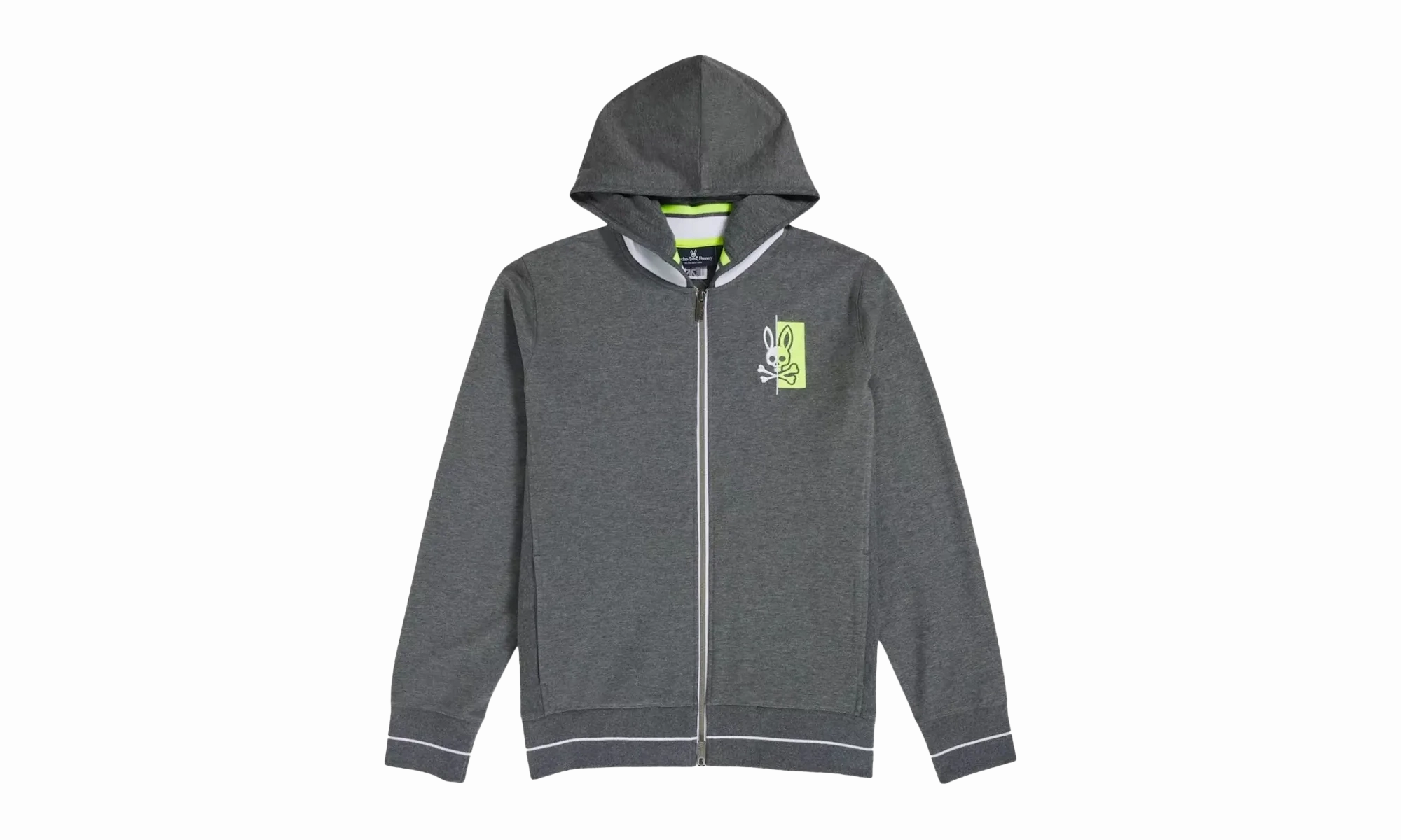Dovedale Zip-Up Heather Storm/Lime Men's Hoodie "Grey"