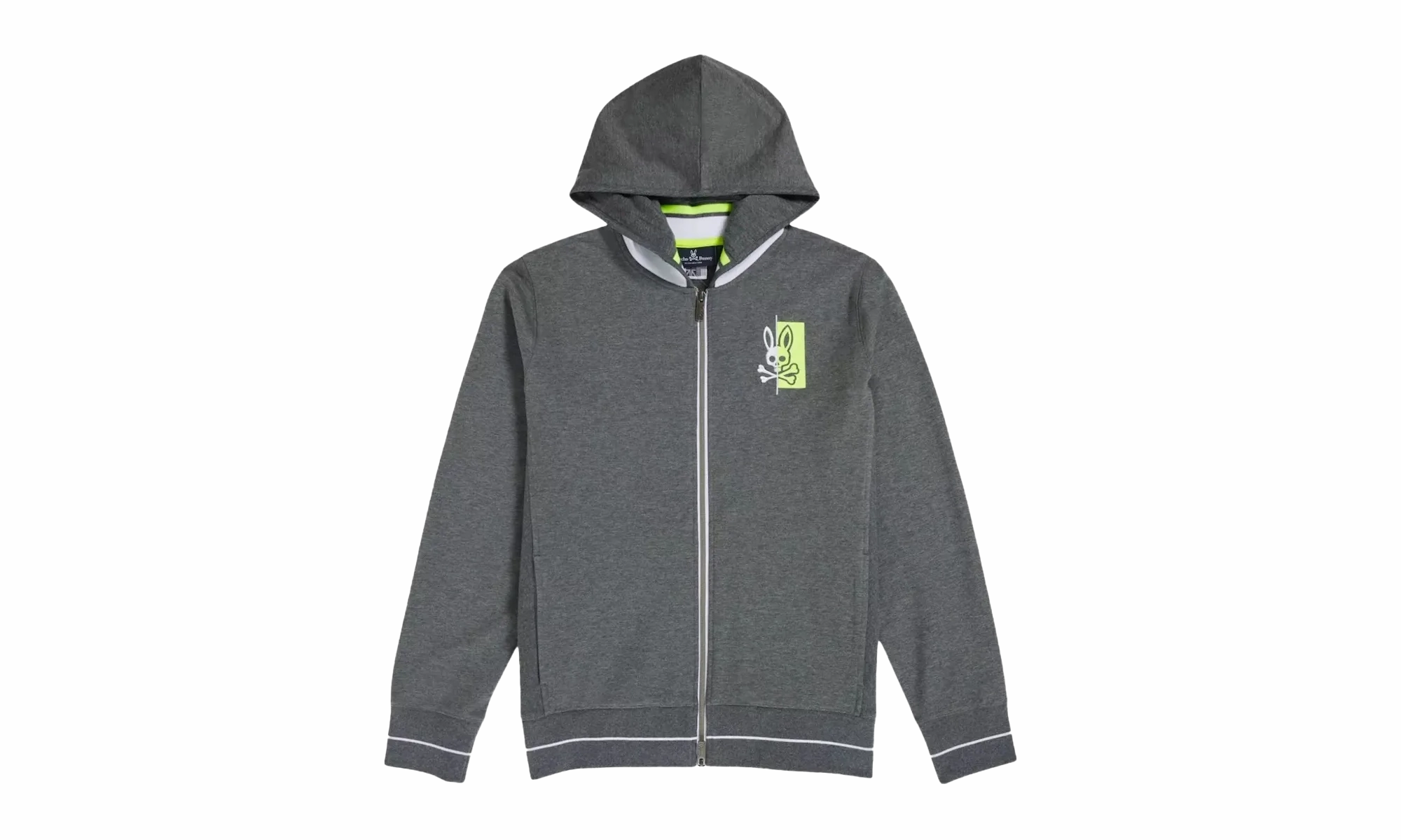 Dovedale Zip-Up Heather Storm/Lime Men's Hoodie "Grey"
