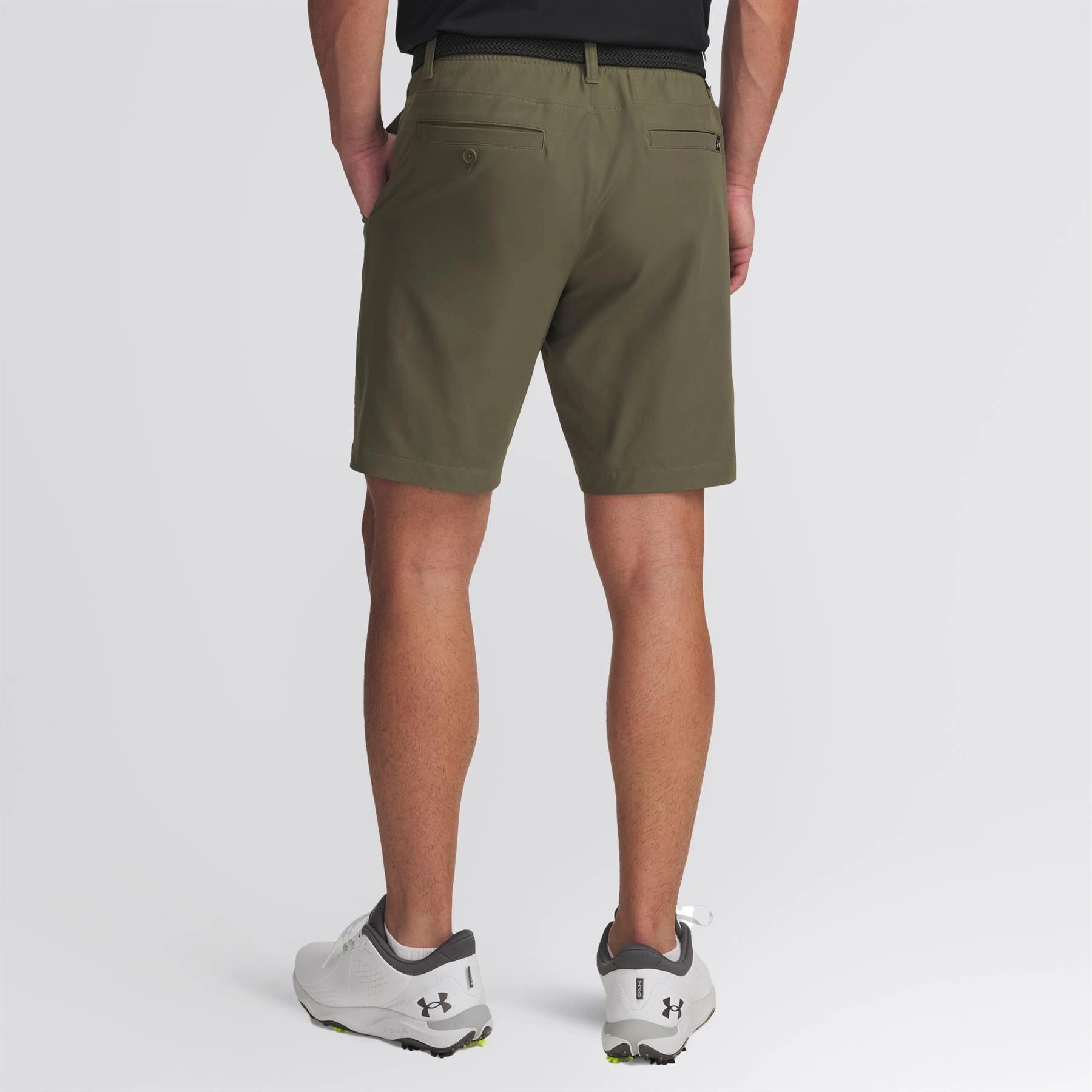 Multi Pocket Functionality Drive Tapered Fit Golf Shorts Marine OD Green /Halo Grey