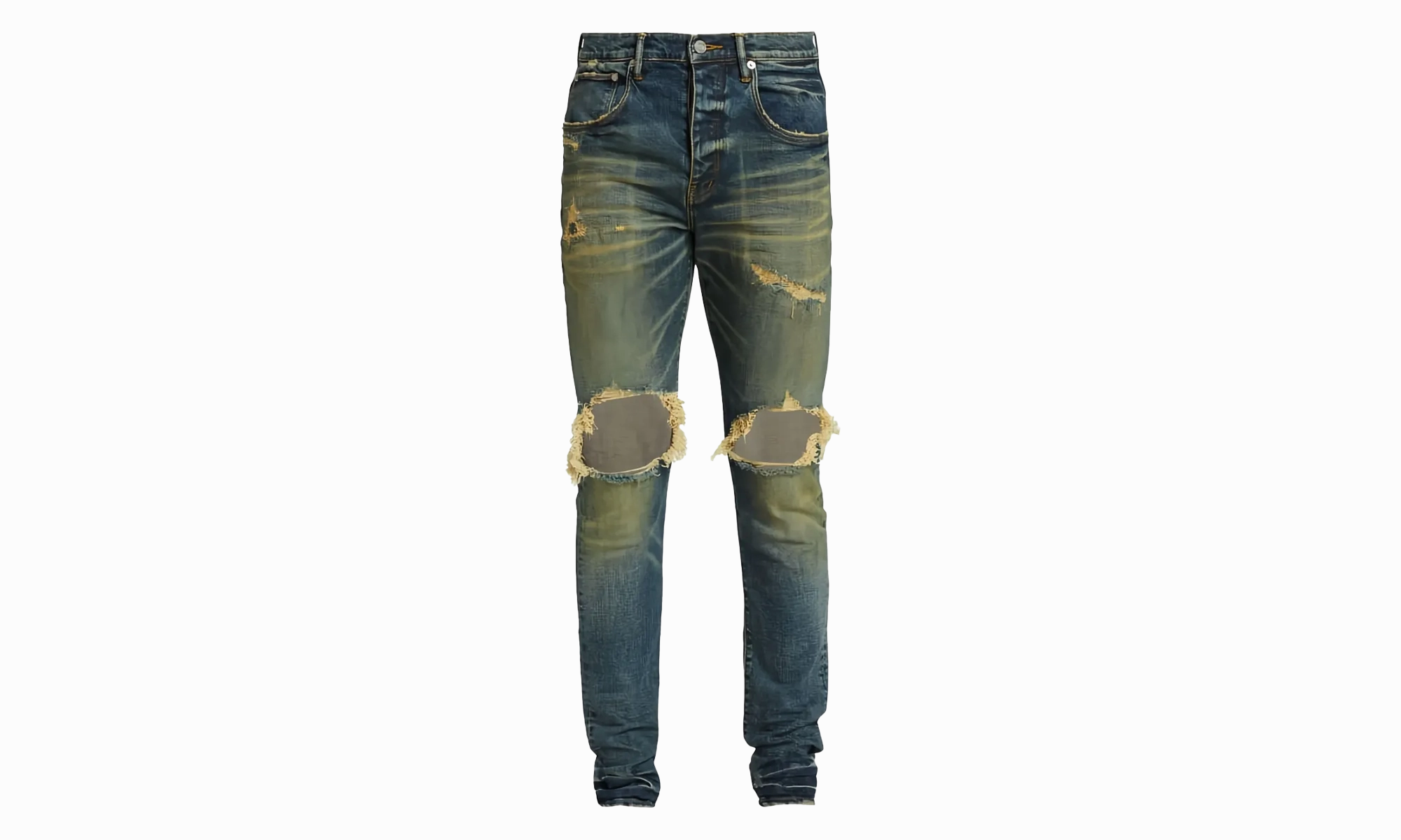 Luxury Textured Stretch Classic Wear DROPPED FIT JEANS - MID RISE WITH TAPELEG "Indigo"