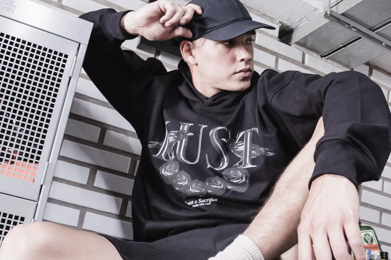 MoistureWicking Fabric Sacrifice x Lust Hoodie ??Black Roses??