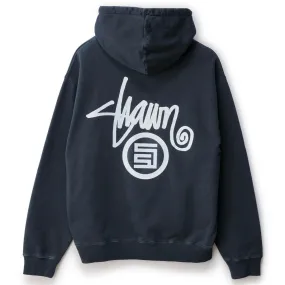S/Double - Shawn Dot Zip Hoodie Navy Movie going wear Relaxed Cut
