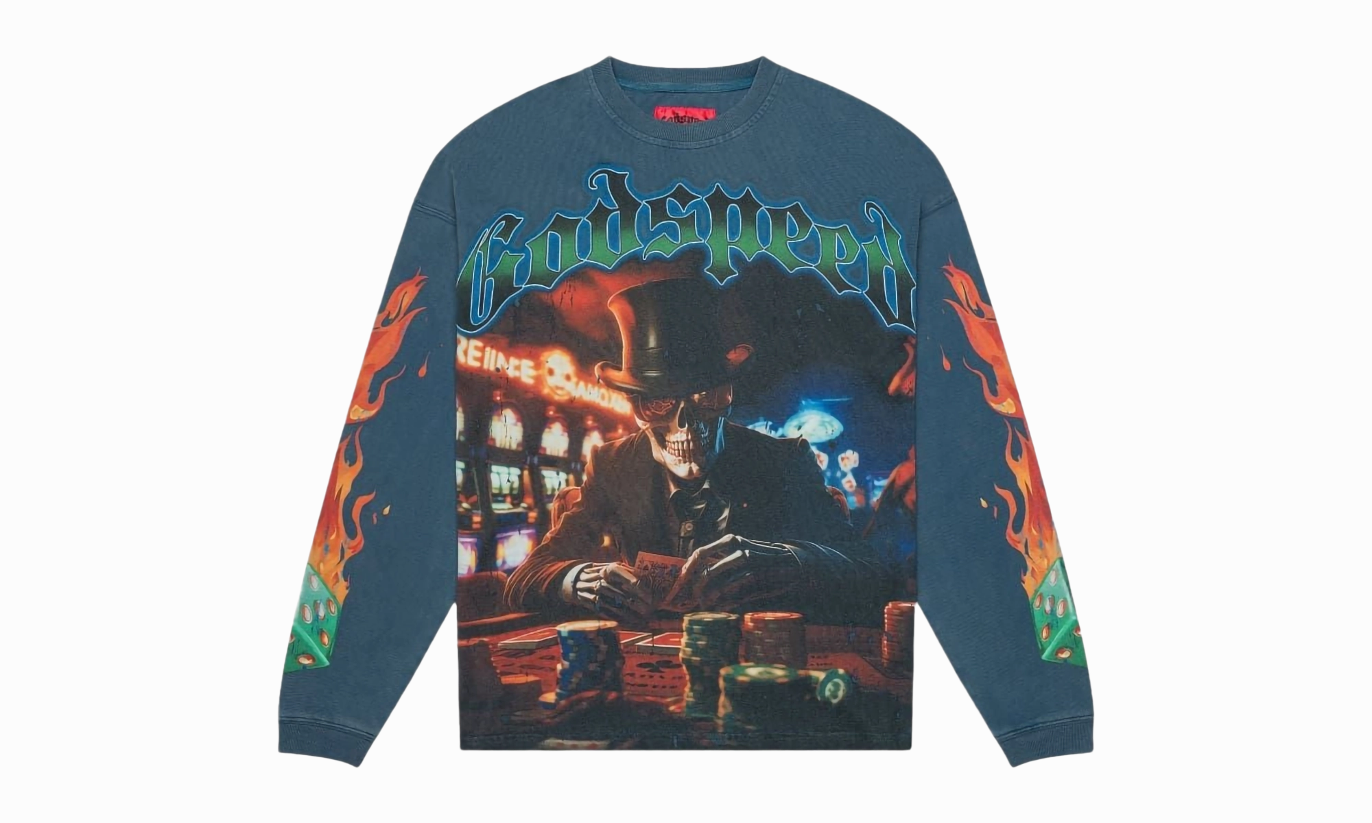 Life's A Gamble LS T-Shirt "Blue" AntiPilling Finish Recycled materials