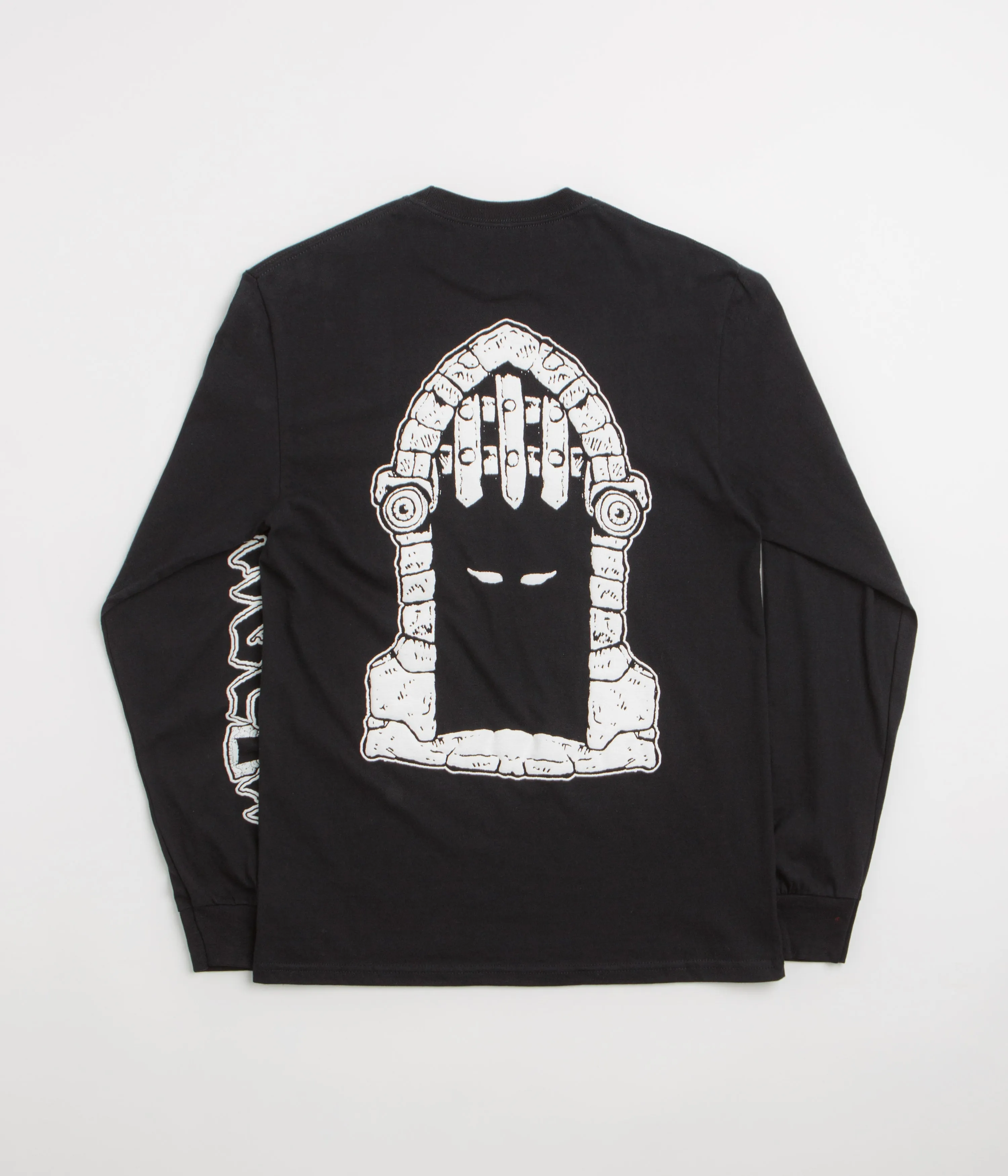 Dungeon Portcullis Logo Long Sleeve T-Shirt - Black museum venue Removable part