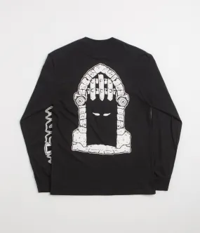 Dungeon Portcullis Logo Long Sleeve T-Shirt - Black museum venue Removable part