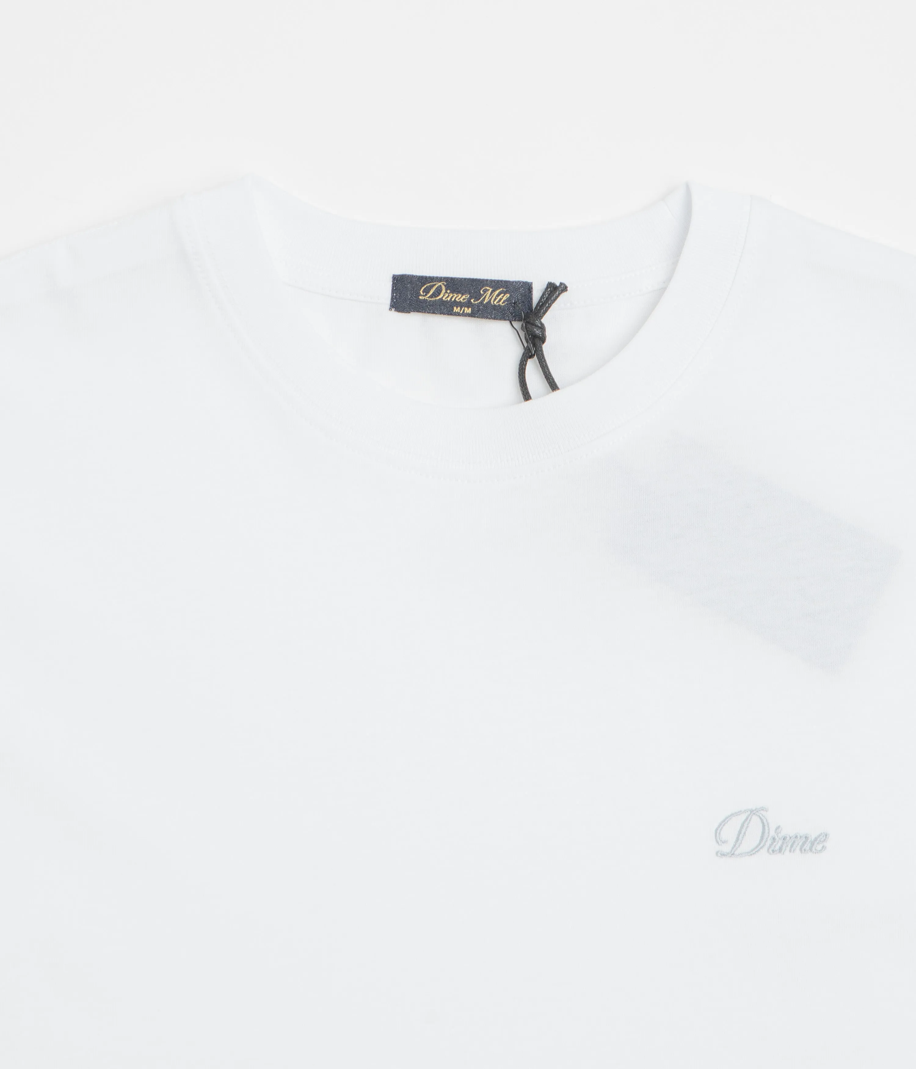 Dime Cursive Small Logo T-Shirt - White Minimalist Look