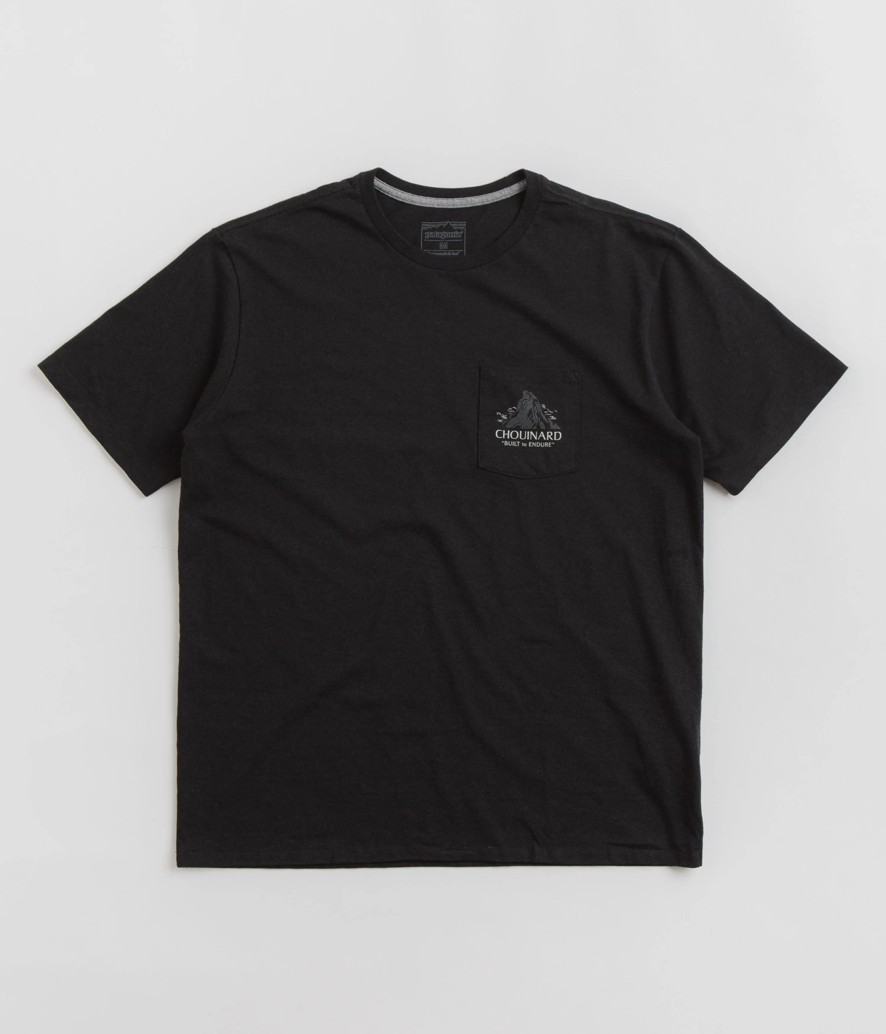 Patagonia Chouinard Crest Pocket Responsibili-Tee T-Shirt - Ink Black Seamless Shoulder Transition