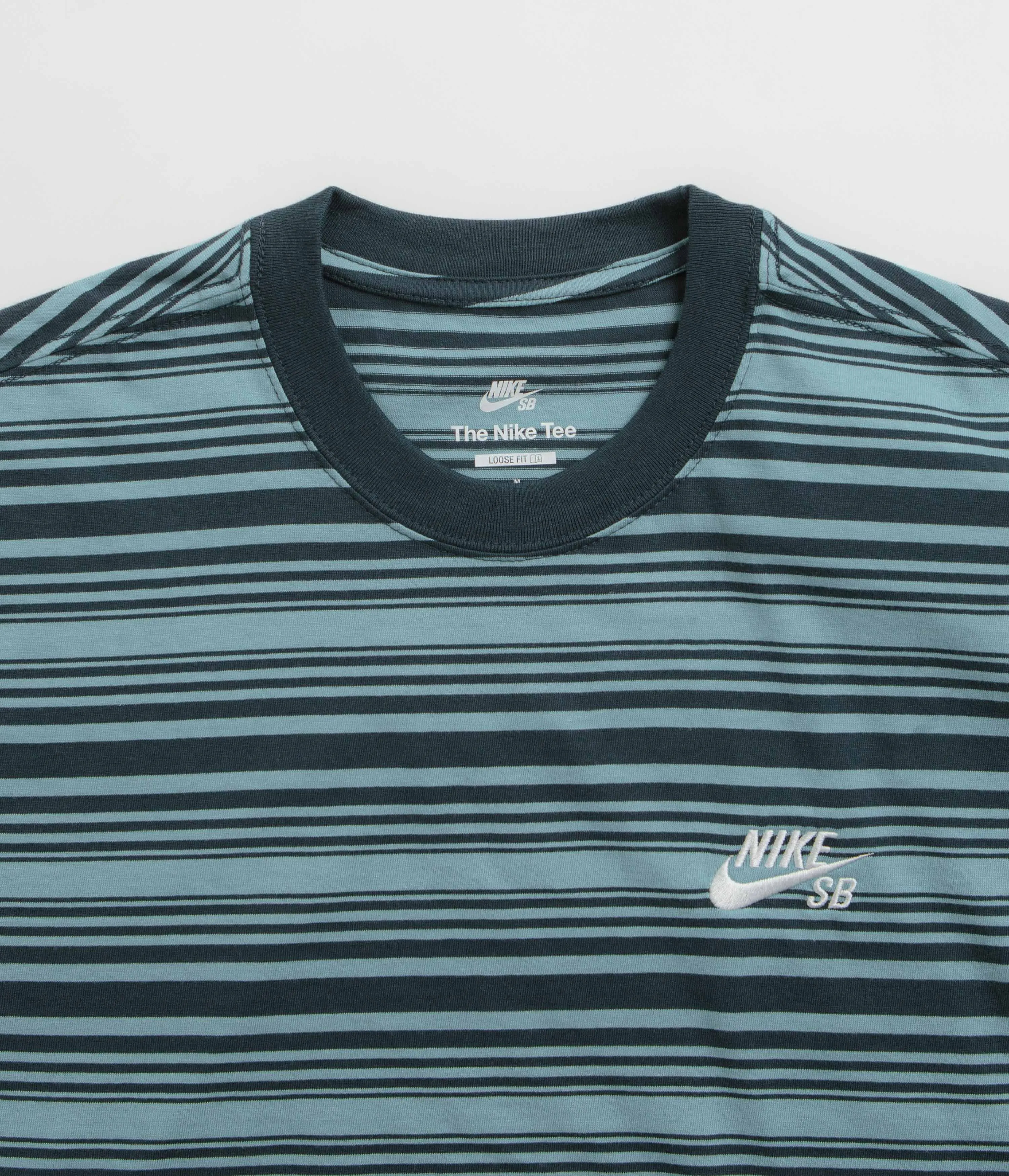 Nike SB Striped T-Shirt - Denim Turquoise neon colors