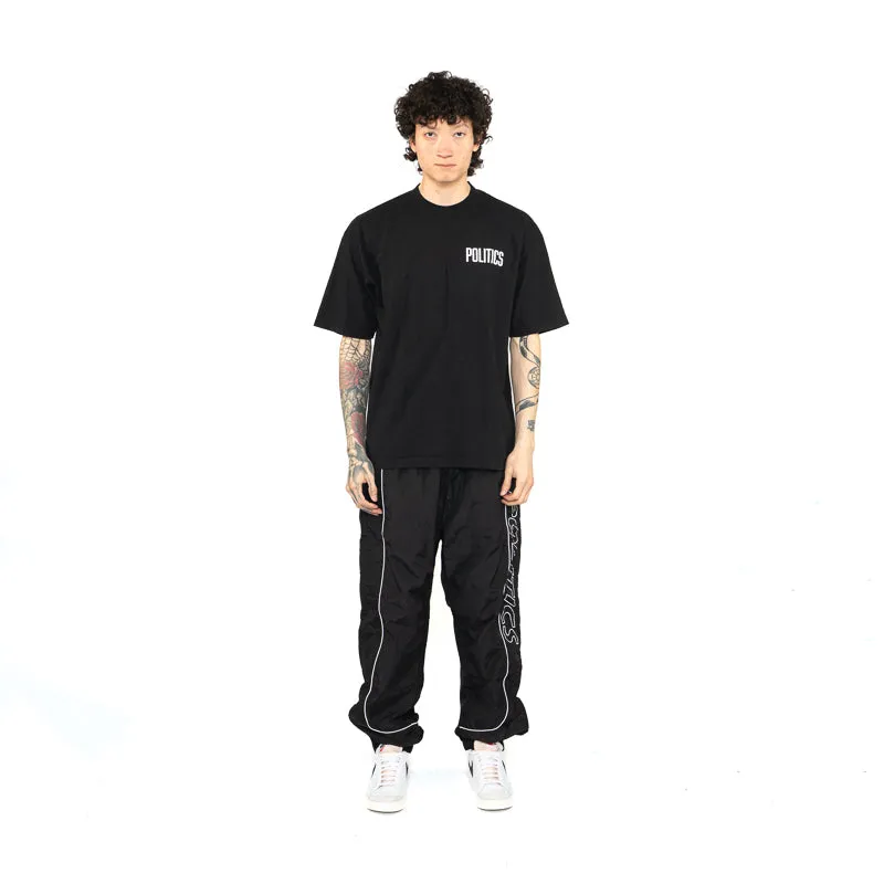 Skating Regular Fit Politics Bootleg Tee - Black