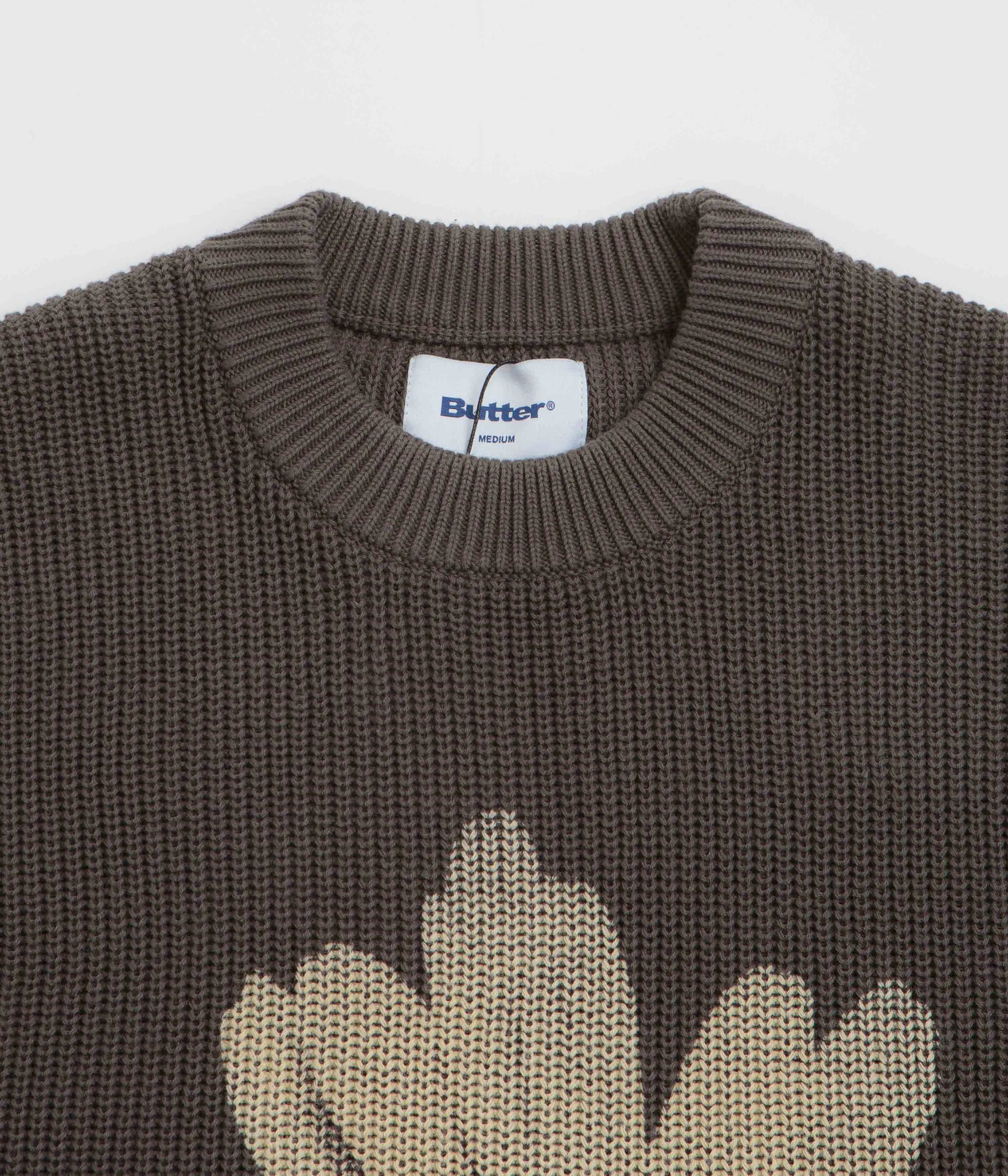 Butter Goods Sunflower Knit Sweatshirt - Charcoal product return policy product weekend wearability
