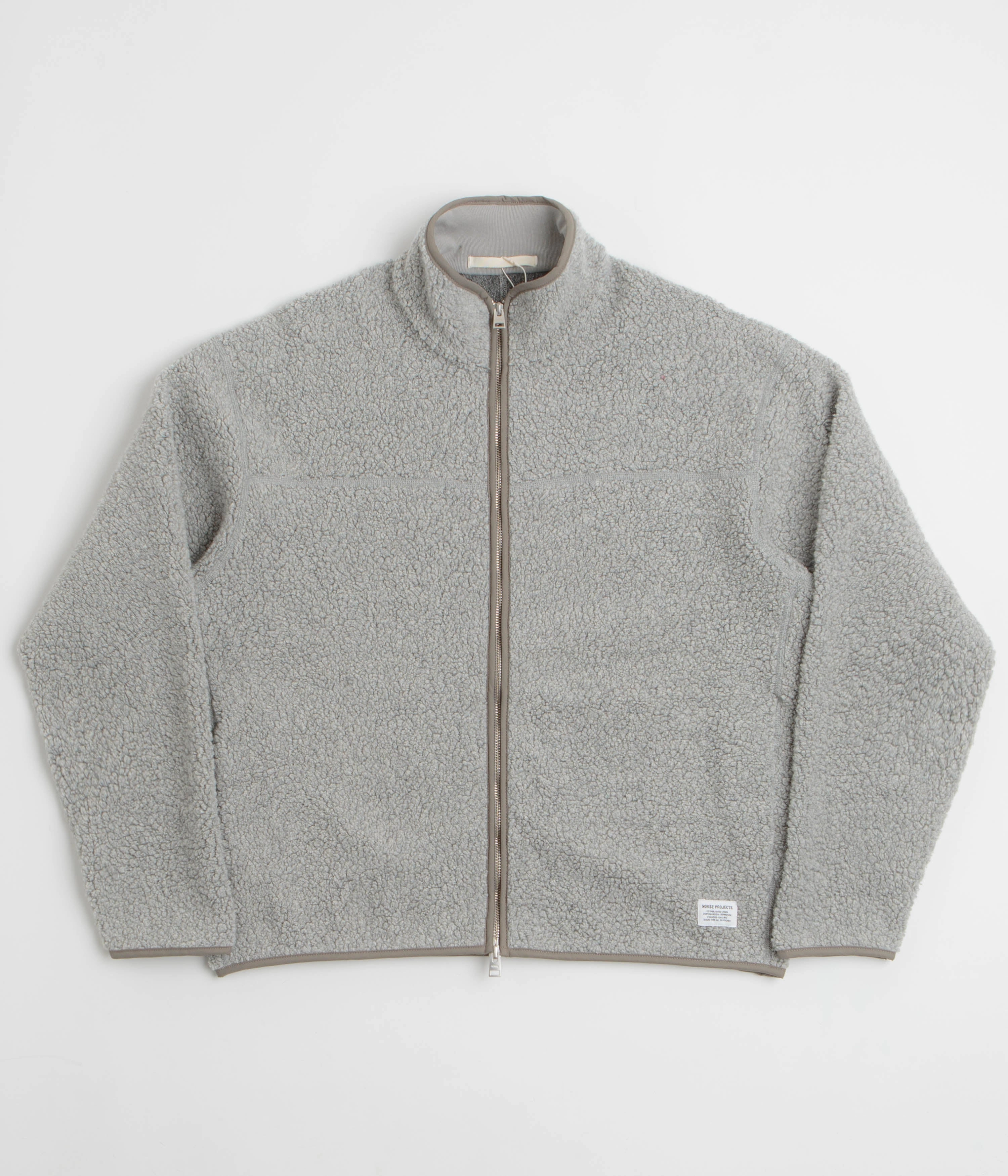 Inventory Norse Projects Bjorn Sherpa Wool Fleece Jacket - Grey Melange