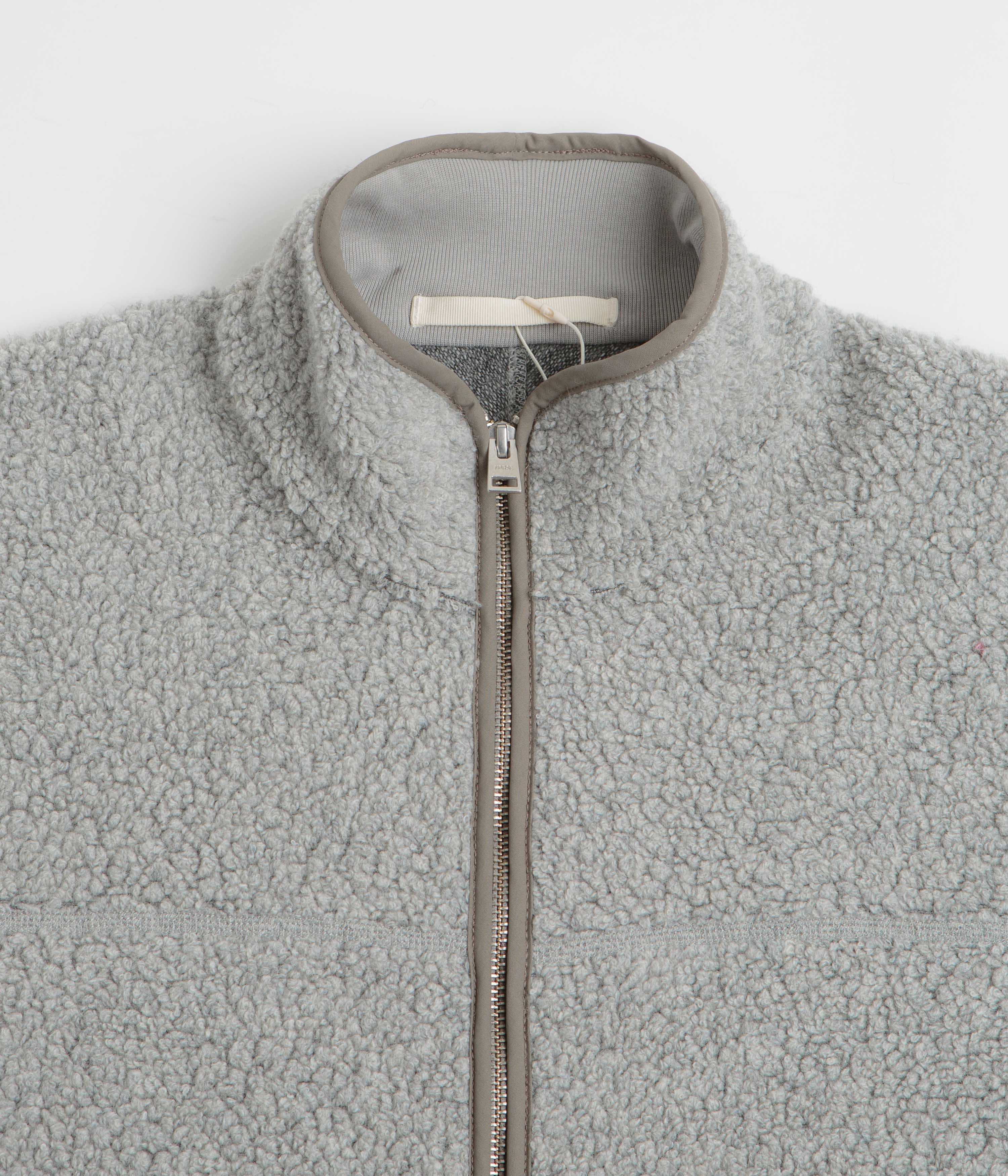 Norse Projects Bjorn Sherpa Wool Fleece Jacket - Grey Melange Anti Static Lining