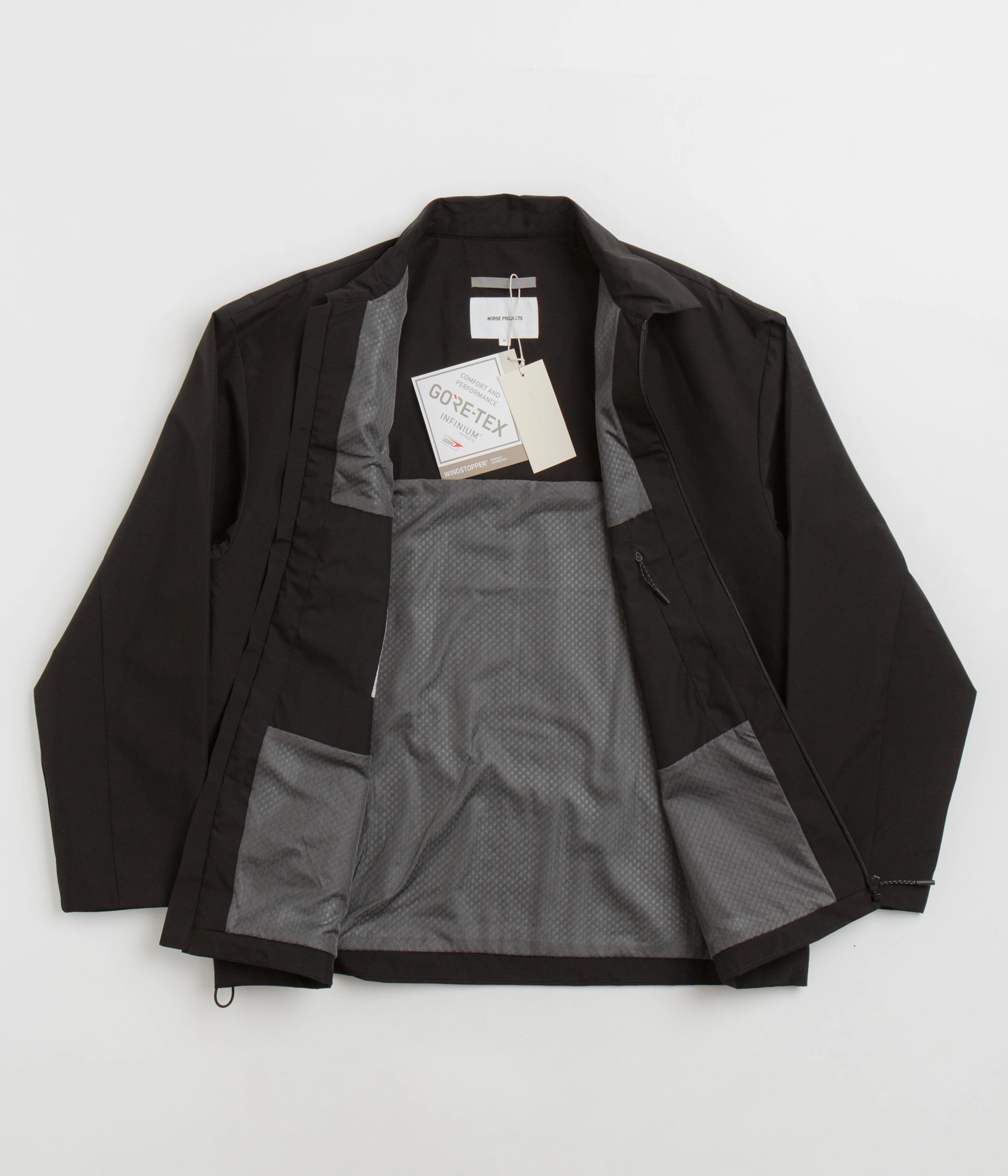 chest pockets Waterproof Outerwear Norse Projects Sten Gore-Tex Windstopper Insulated Shirt Jacket - Black