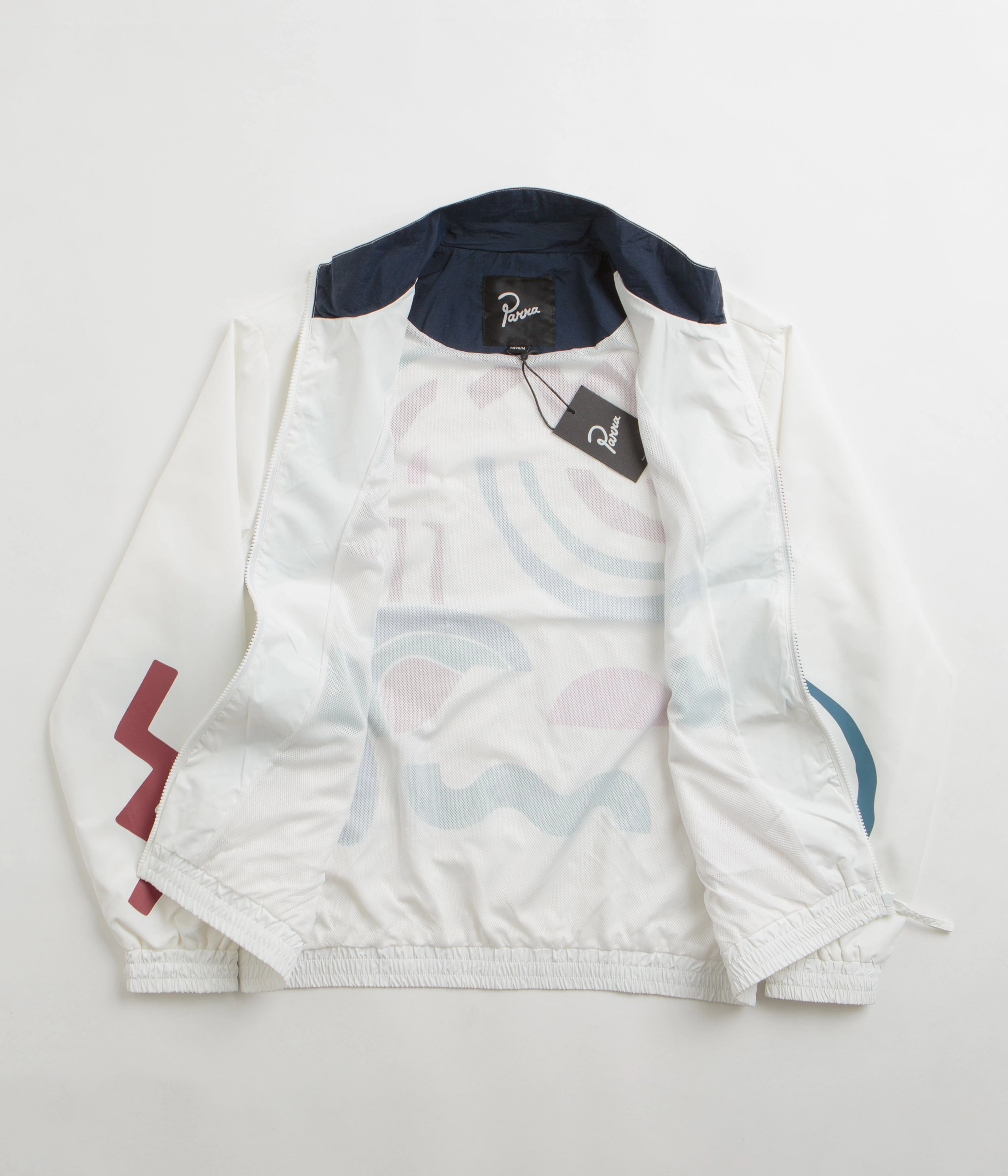 by Parra Tennis Maybe Track Jacket - White sports practice platform