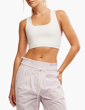 Win Win Bra - White Body-Hugging Fit Cotton fitness wear