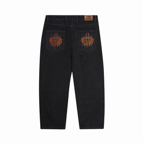 Butter Goods Spider Baggy Denim Jeans - Washed Black Autumn Days Family Style Eco Friendly