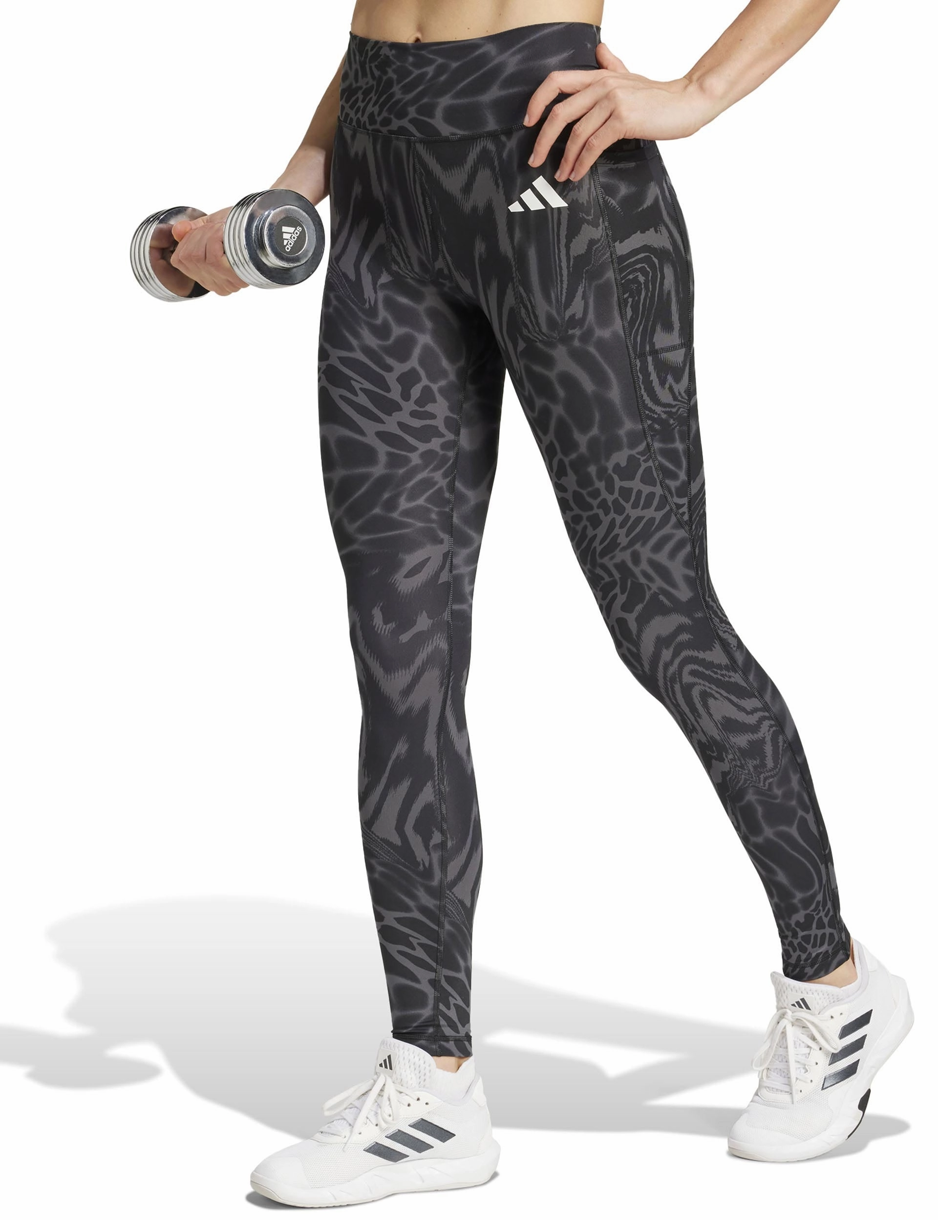 Optime Essentials Stash Pocket Full-Length Leggings - Black Stretch Fabric Premium Stretch
