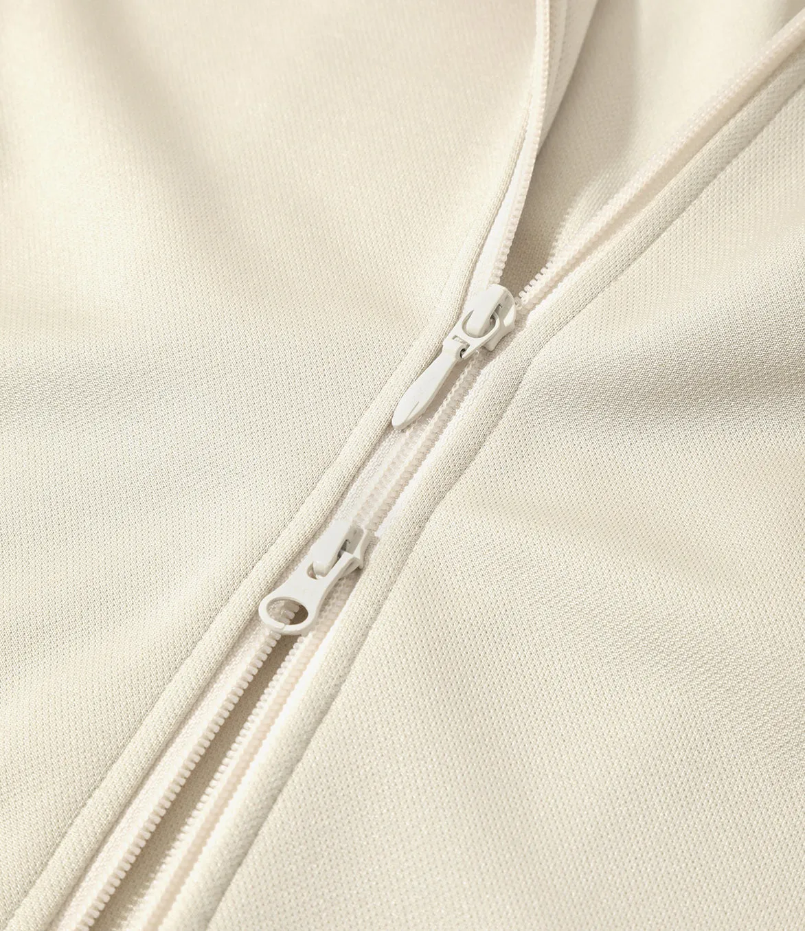 Compact Packable Design TRACK JACKET POLY SMOOTH - IVORY