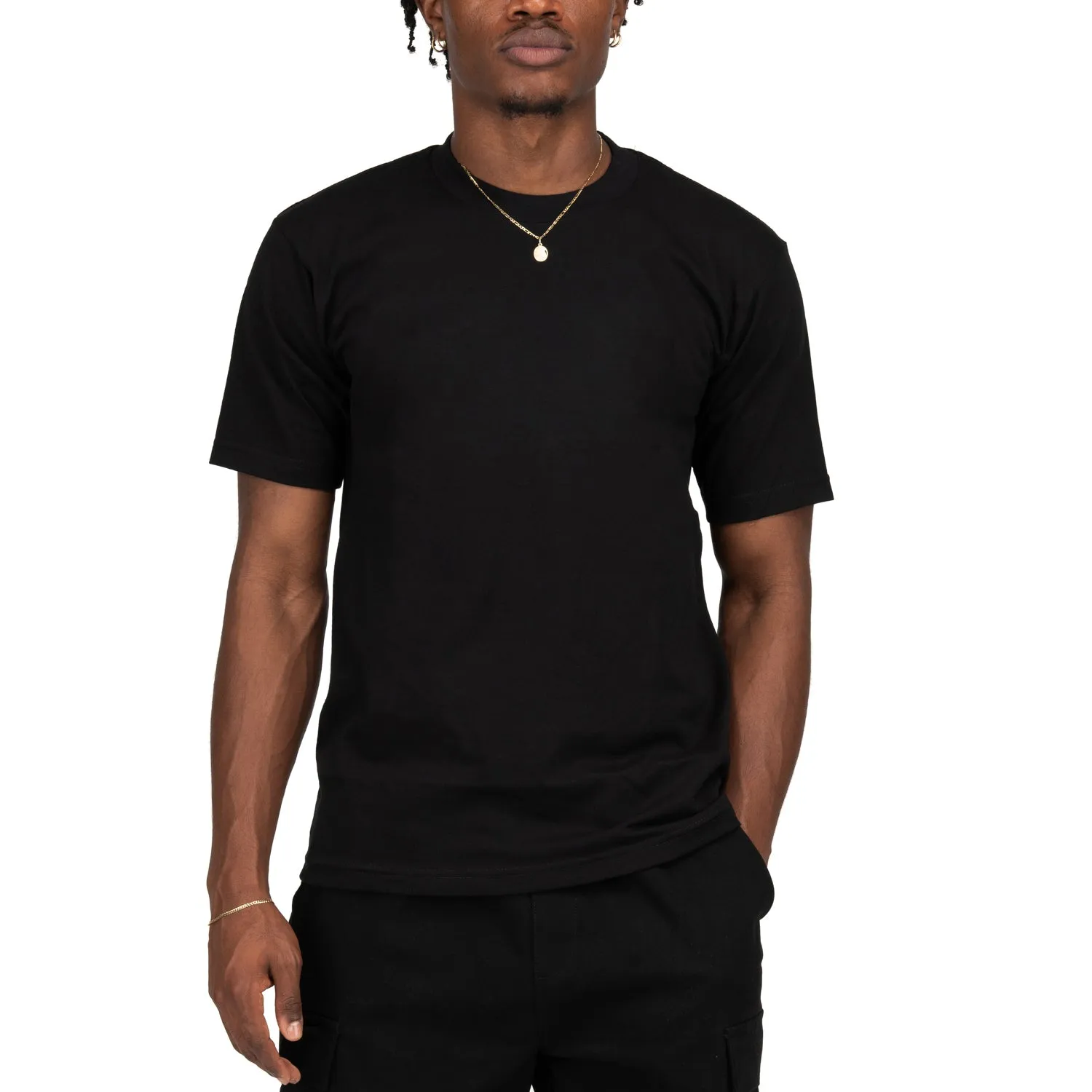 Heavyweight Solid Crew Neck - Mens Permanent Crease Easy Cool