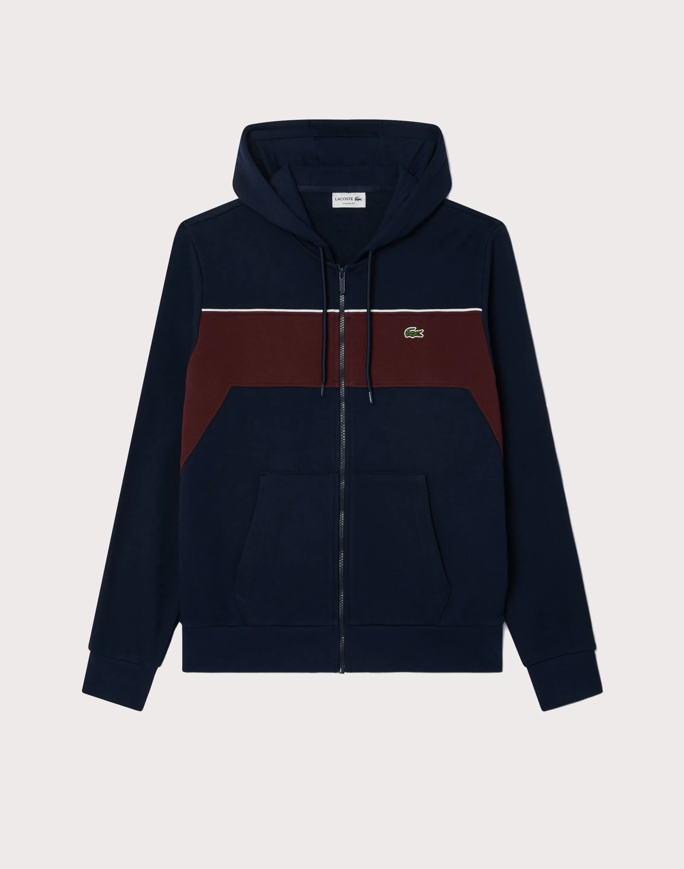 AntimicrobialCoating Lacoste Colorblock Full-Zip Fleece Hoodie Jacket