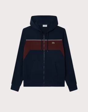 Lacoste Colorblock Full-Zip Fleece Hoodie Jacket Easy Breath Cotton Glow
