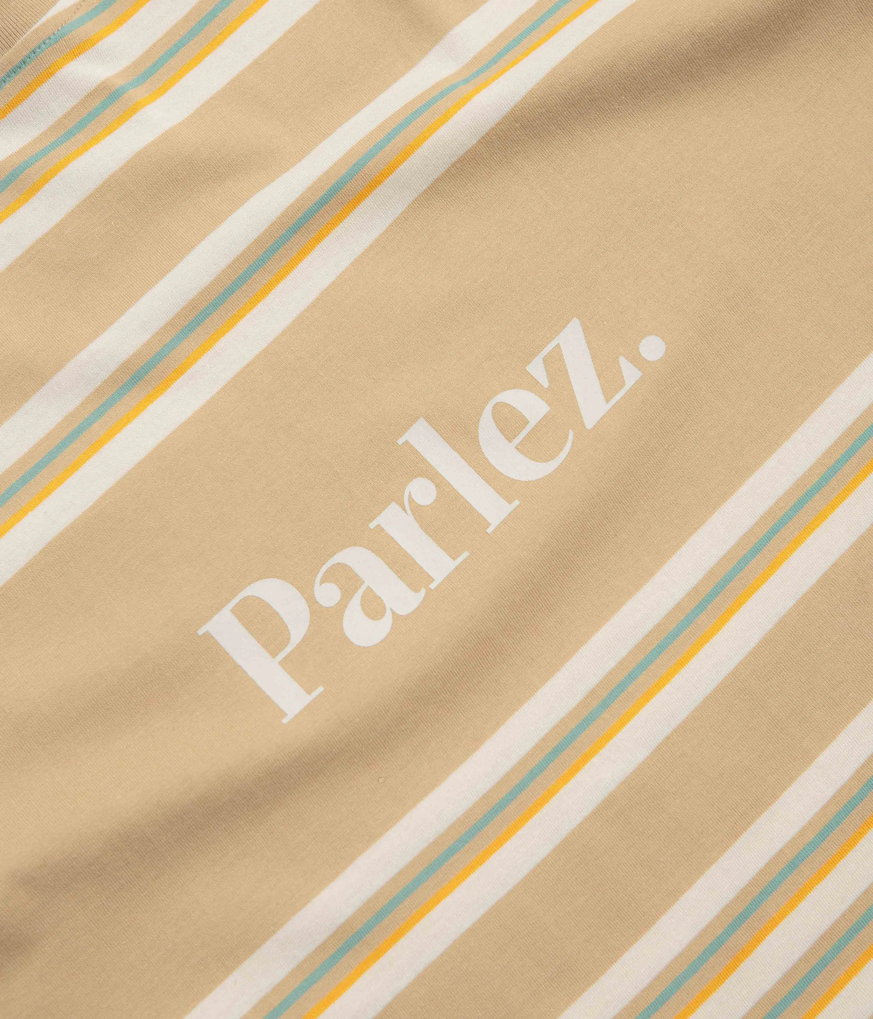Parlez Solar YD Stripe T-Shirt - Greige cultural venue event Yarn Dyed Stripes