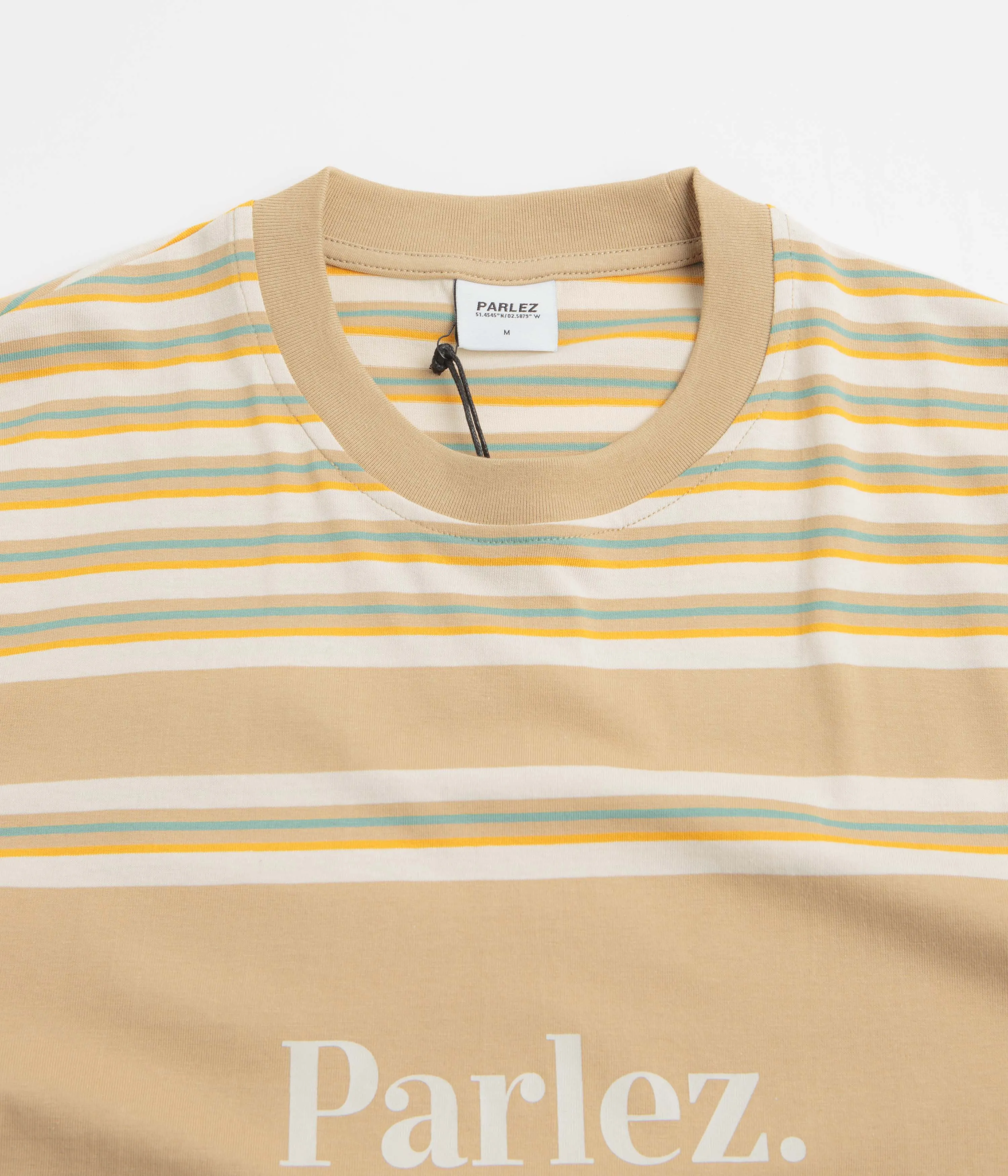 Parlez Solar YD Stripe T-Shirt - Greige park venue Movie