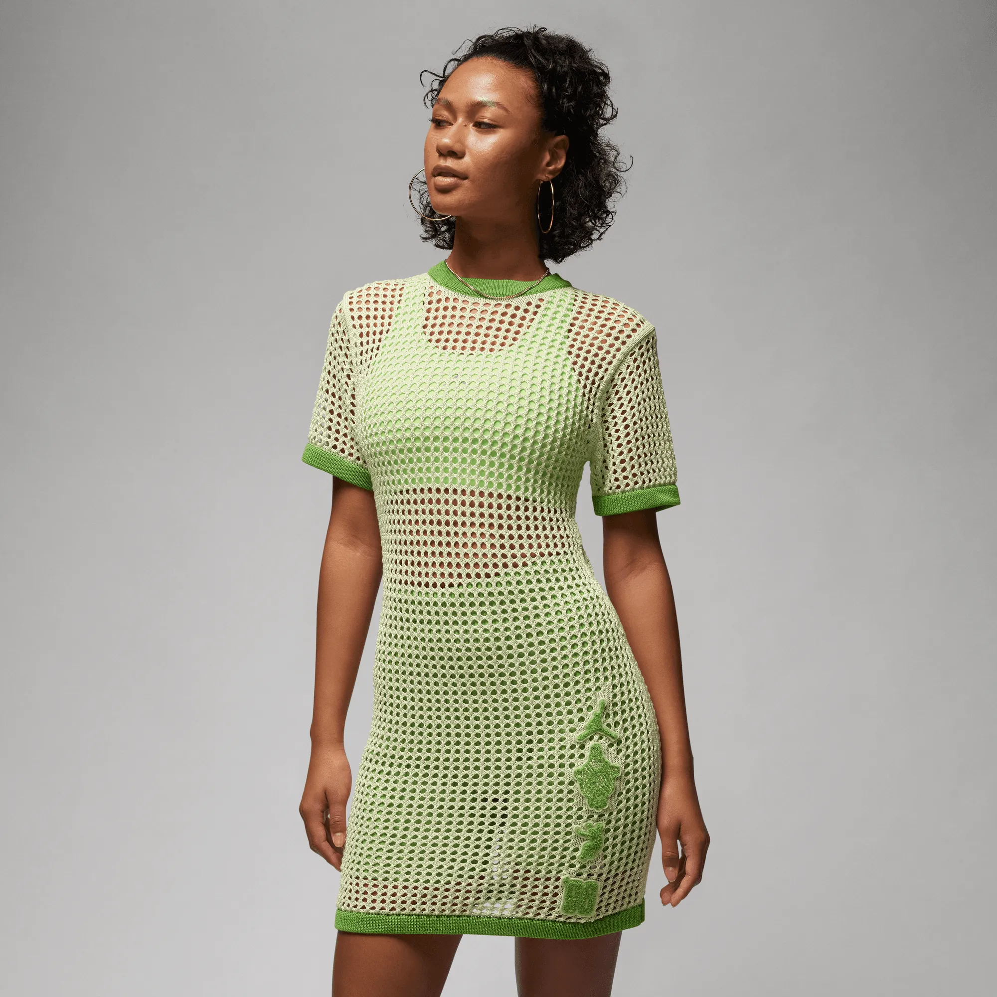 FlexibleElasticity Breathable Material WMNS UNION X BEPHIES BEAUTY SUPPLY X JORDAN DRESS - LIME ICE / CHLOROPHYLL
