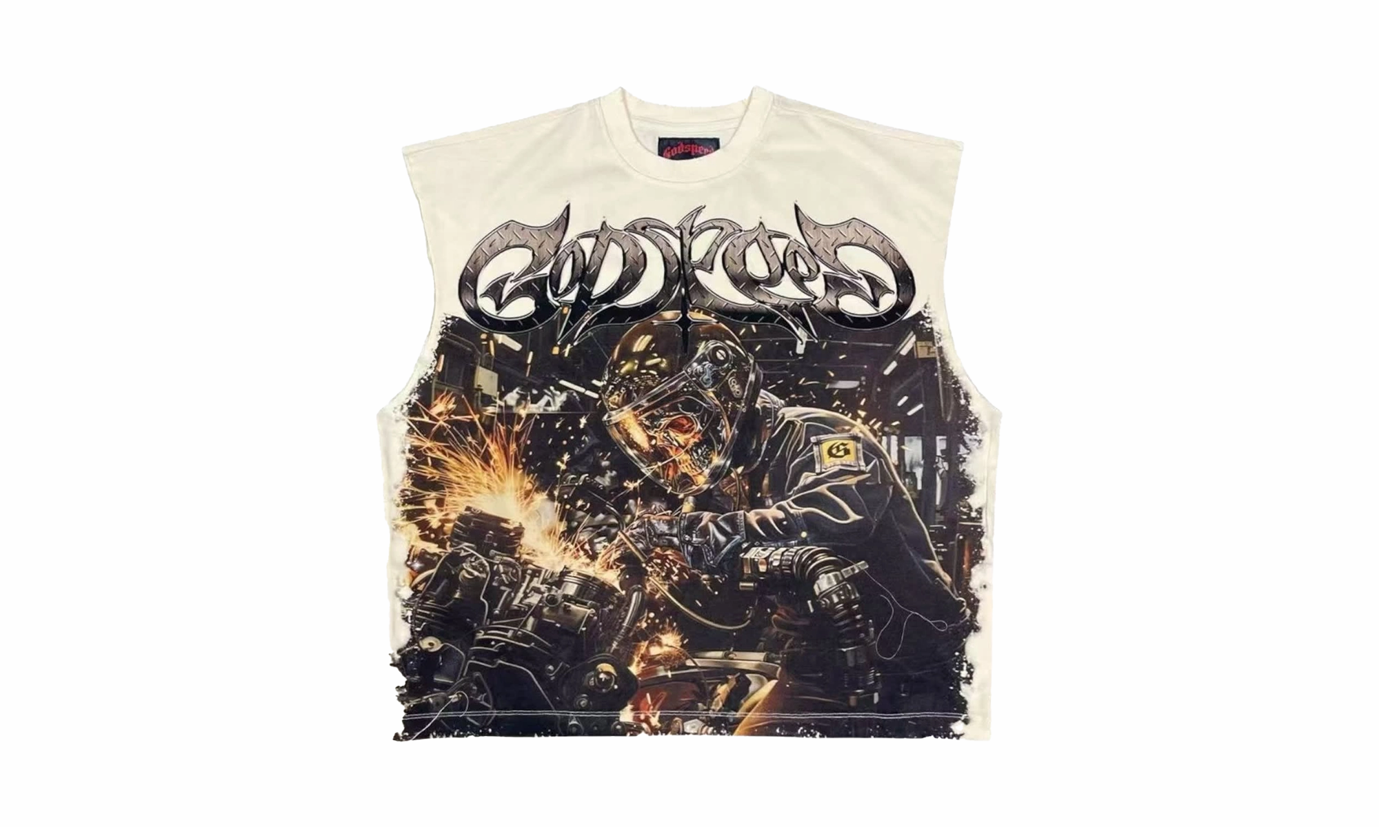 AirflowOptimized warm fleece Steel Sharpens Steel Sleeveless Tee "Bone"