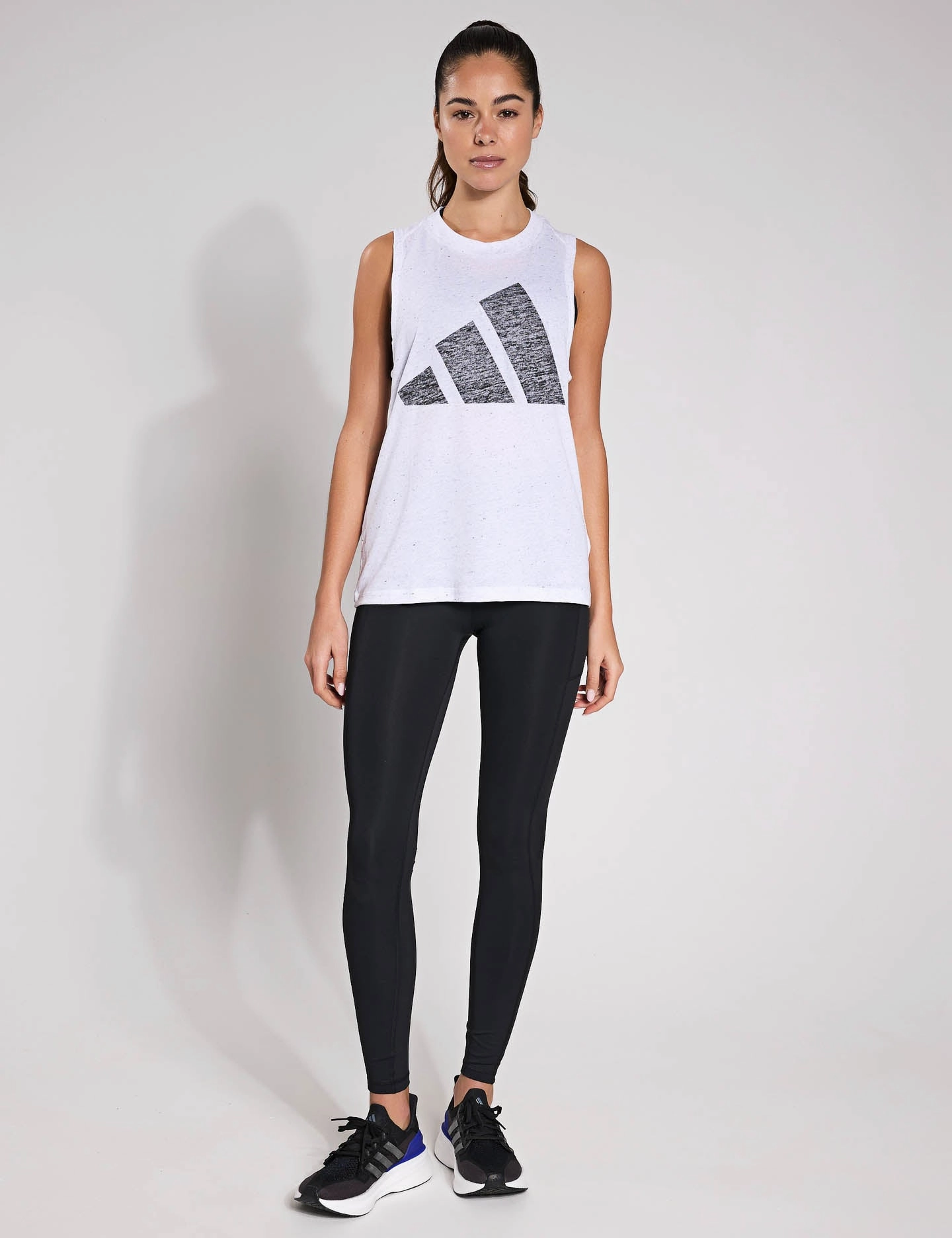 Heat Sealed Edges Moisture Lock Layer Essentials Winners Tank Top - White/Black