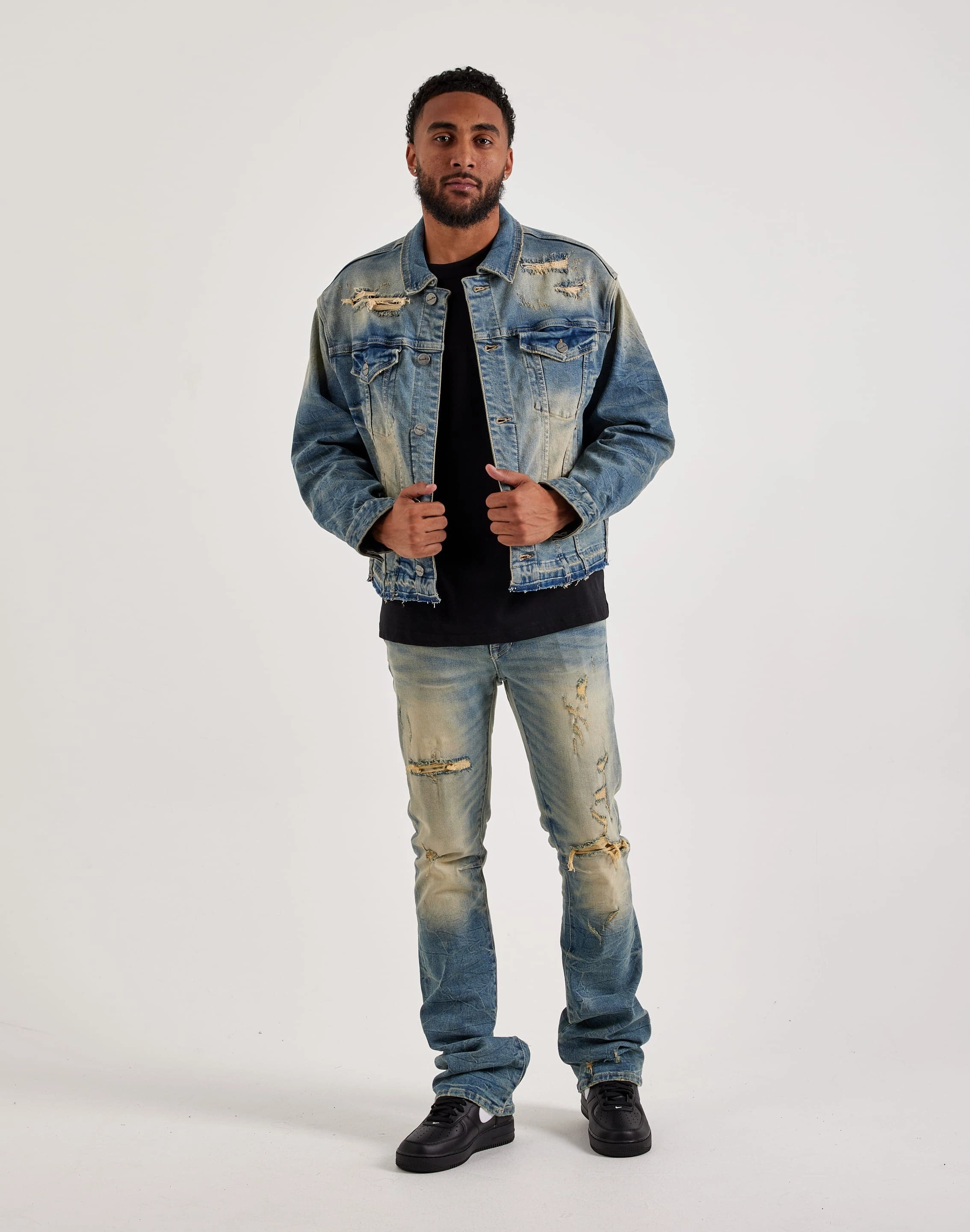 Regal Glow NoRubEdging Smoke Rise Distressed Denim Jacket