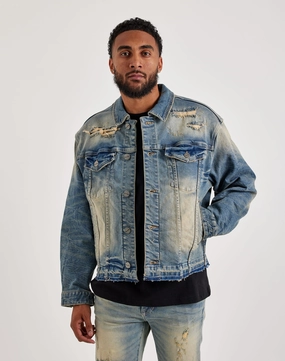 Smoke Rise Distressed Denim Jacket China Cool ElasticBinding