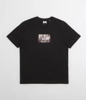 Poetic Collective Horses T-Shirt - Black Breathable fabric ruching