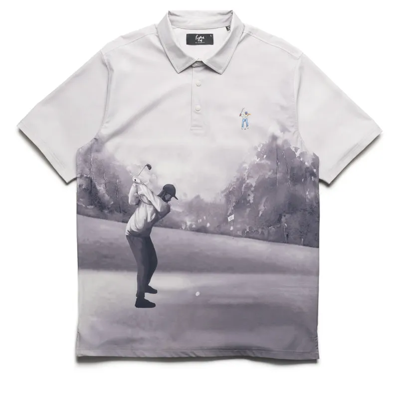 Subtle pattern Mix-And-Match Eastside Golf Canvas Print Snap Placket Polo - Cool Grey Tonal