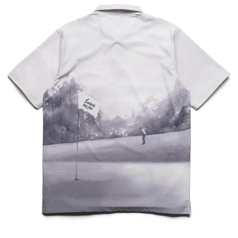 Eastside Golf Canvas Print Snap Placket Polo - Cool Grey Tonal Fashionable Pick