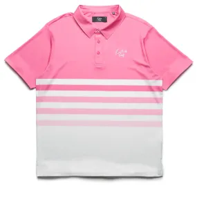 Non-Iron Abstract art Eastside Golf Ombre Striped Signature Polo - Pink Cosmos