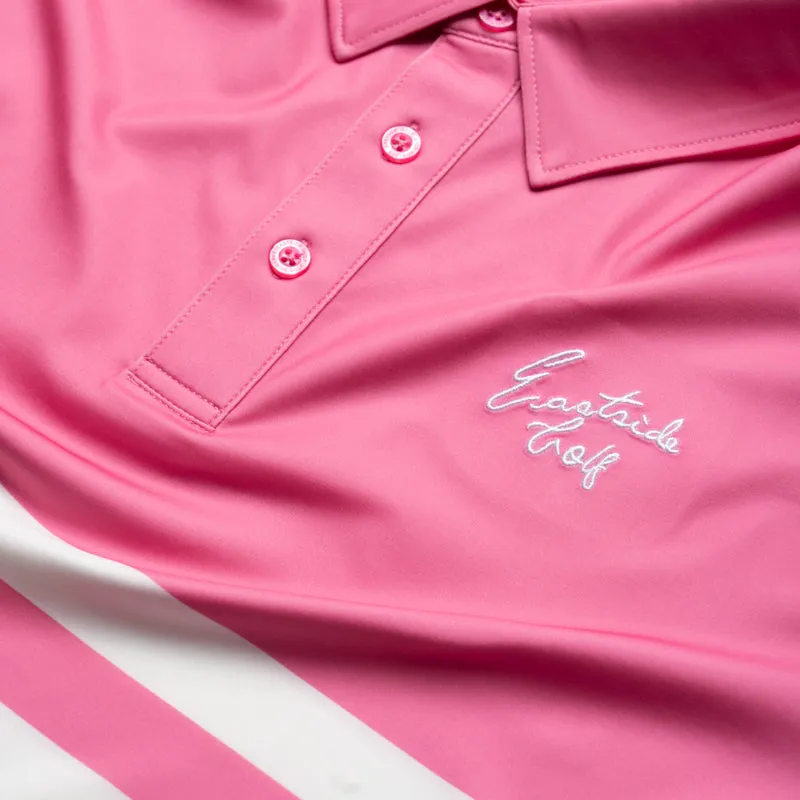 Eastside Golf Ombre Striped Signature Polo - Pink Cosmos Youthful Appeal