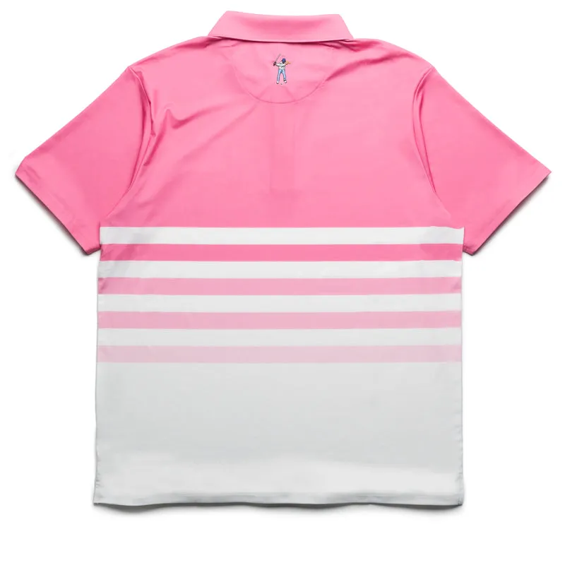 Cocktail Party Eastside Golf Ombre Striped Signature Polo - Pink Cosmos