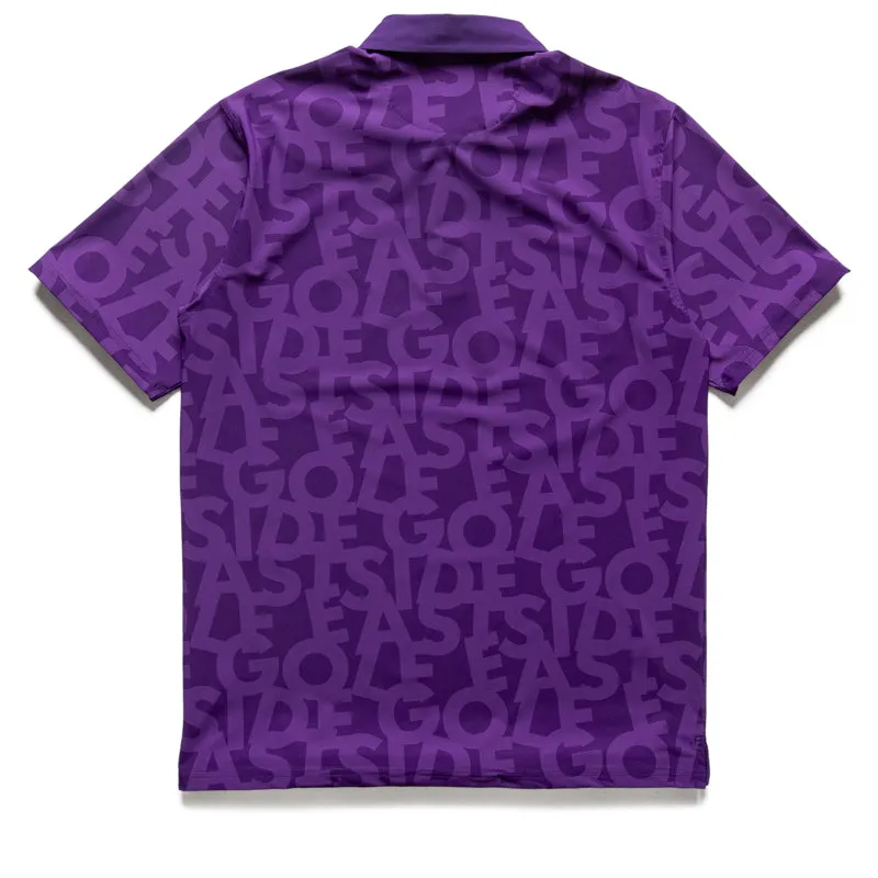 Eastside Golf Snap Placket Polo - Violet Shuffle Print Pastel Shade Versatile use