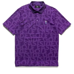 Unisex Option Eastside Golf Snap Placket Polo - Violet Shuffle Print