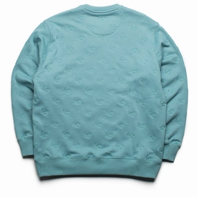 Eastside Golf Fleece All-Over Script Crew - Mineral Green