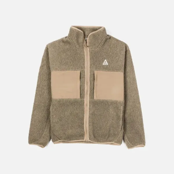 ACG "ARCTIC WOLF" FULL ZIP FLEECE - KHAKI / LIGHT IRON ORE AntiFadeTechnology CompressionEnhanced
